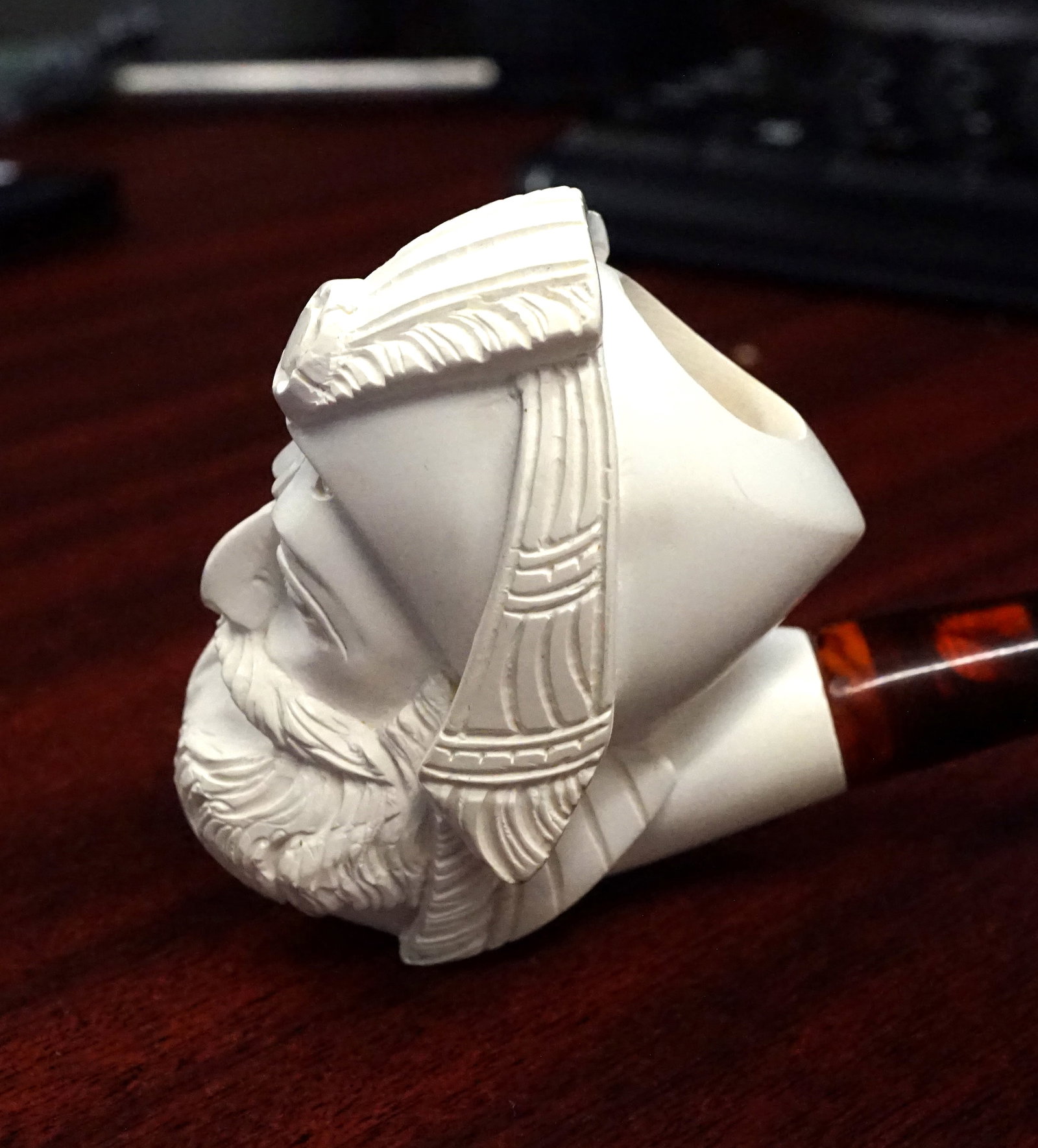 Vintage Turkish Meerschaum Carved Pipe - 3