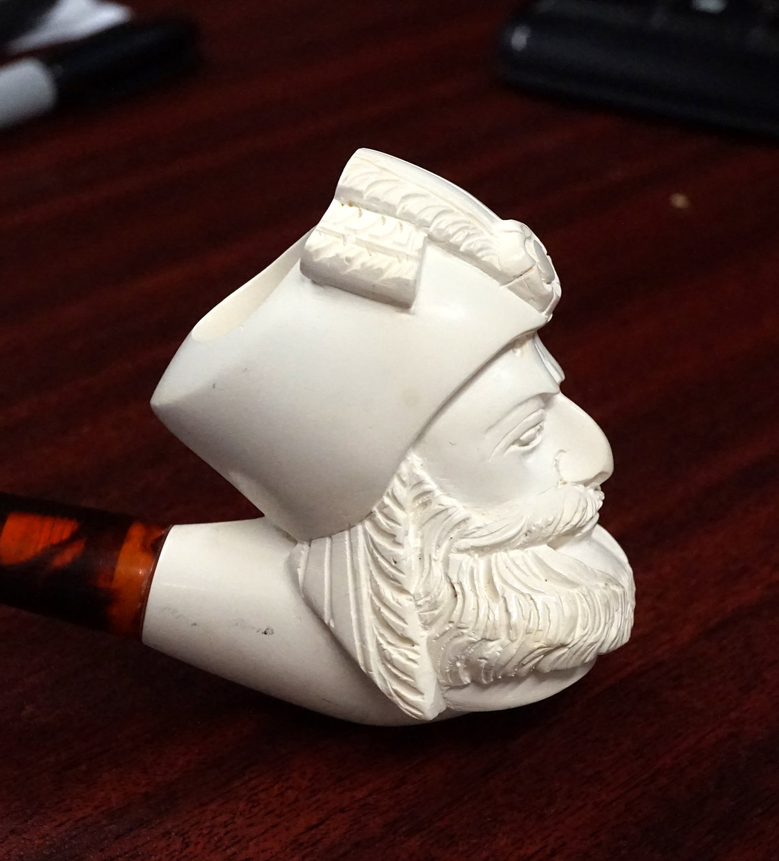 Vintage Turkish Meerschaum Carved Pipe - 4