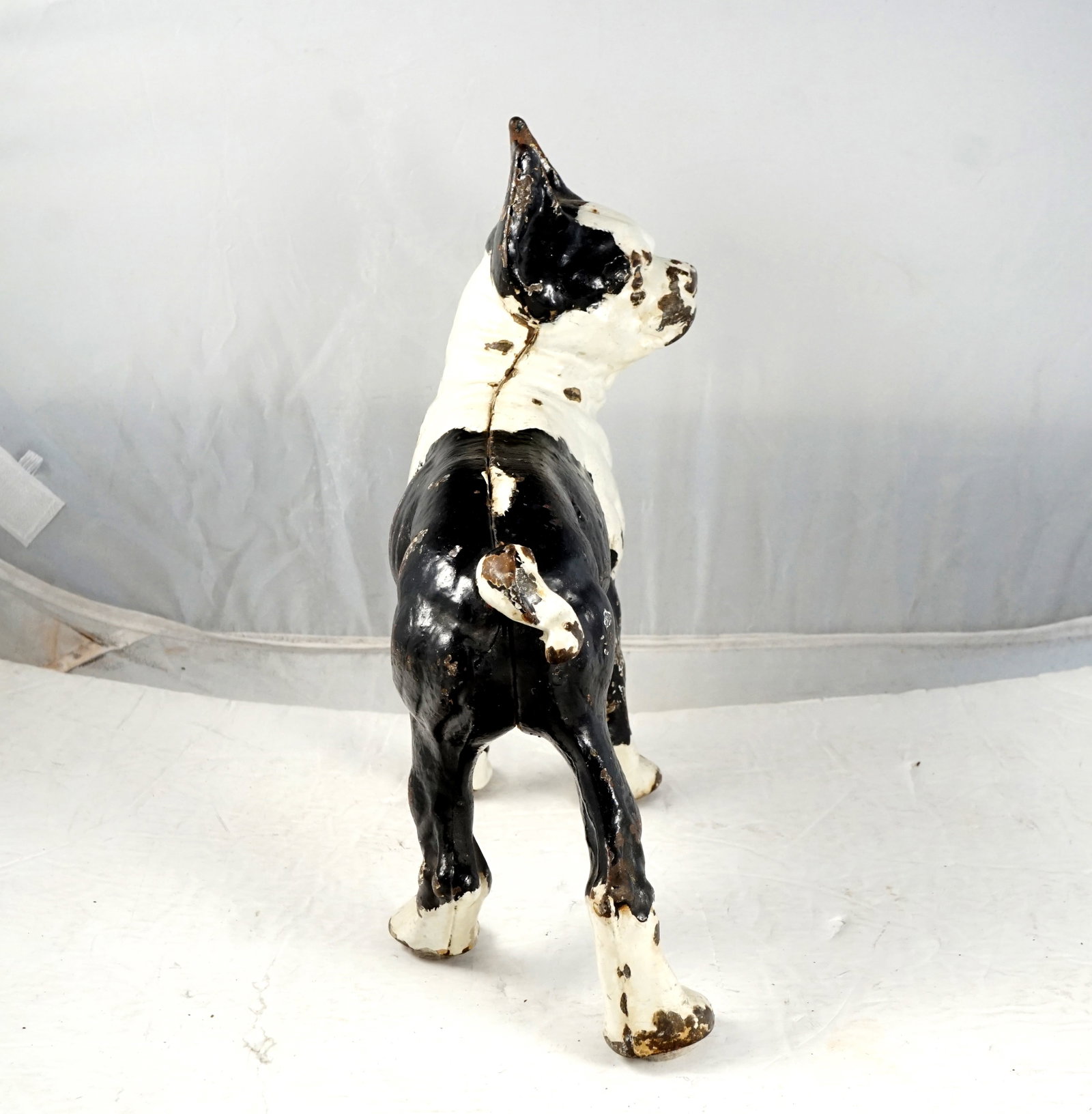 Antique Cast Iron Doorstop Boston Terrier Bulldog - 4