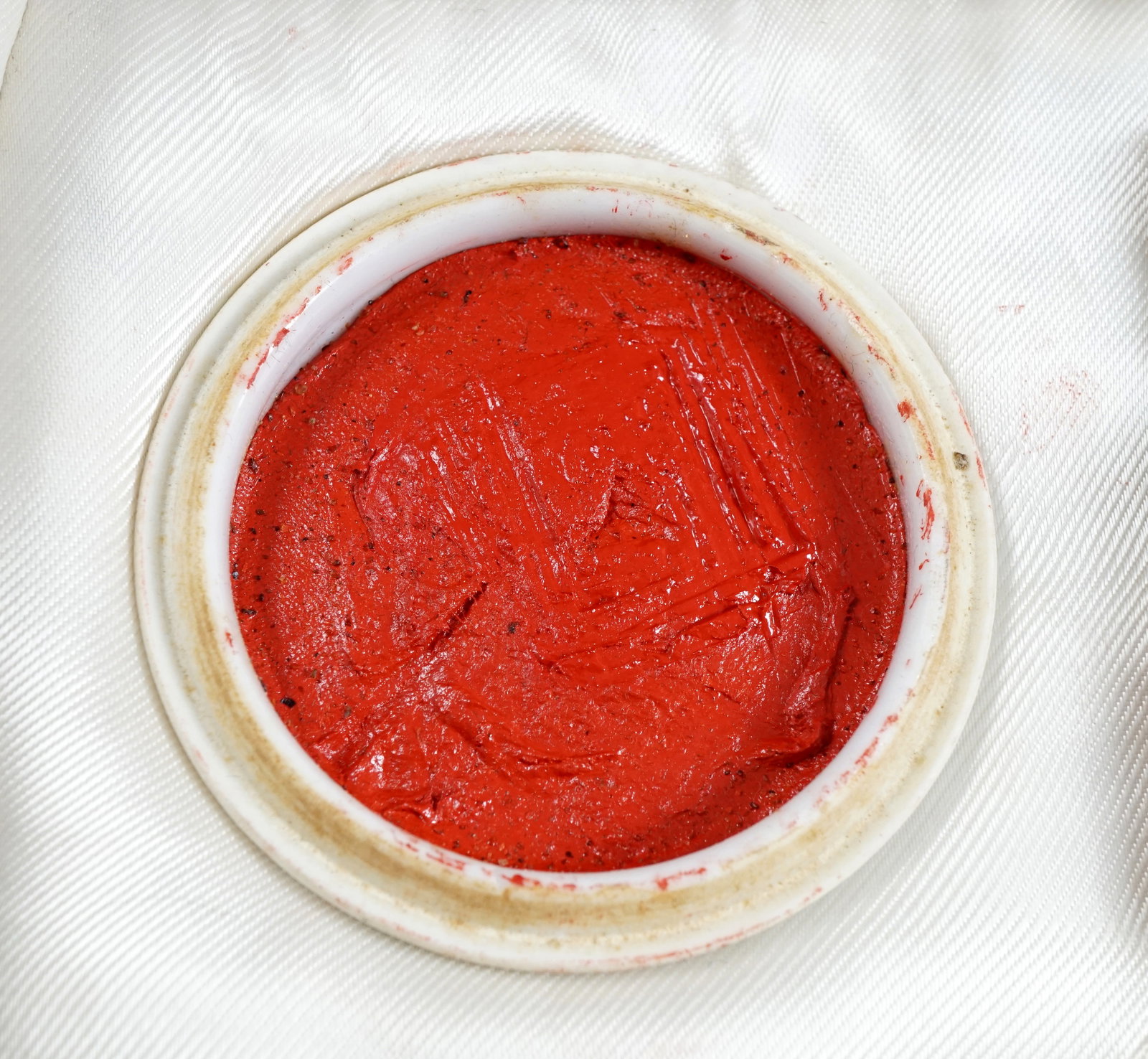 Vintage Chinese kit.Stone Seal Kit: Carved Chop Stamp, Red Ink, Porcelain Dish - 3