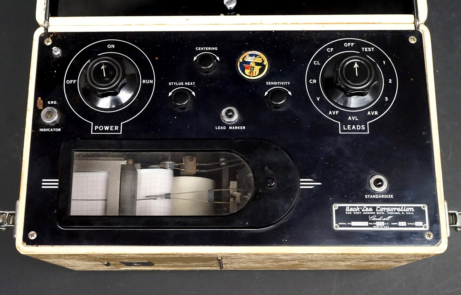 Vintage Beck-Lee Cardiall Cardiac Diagnostic Machine Portable Medical Device USA - 8