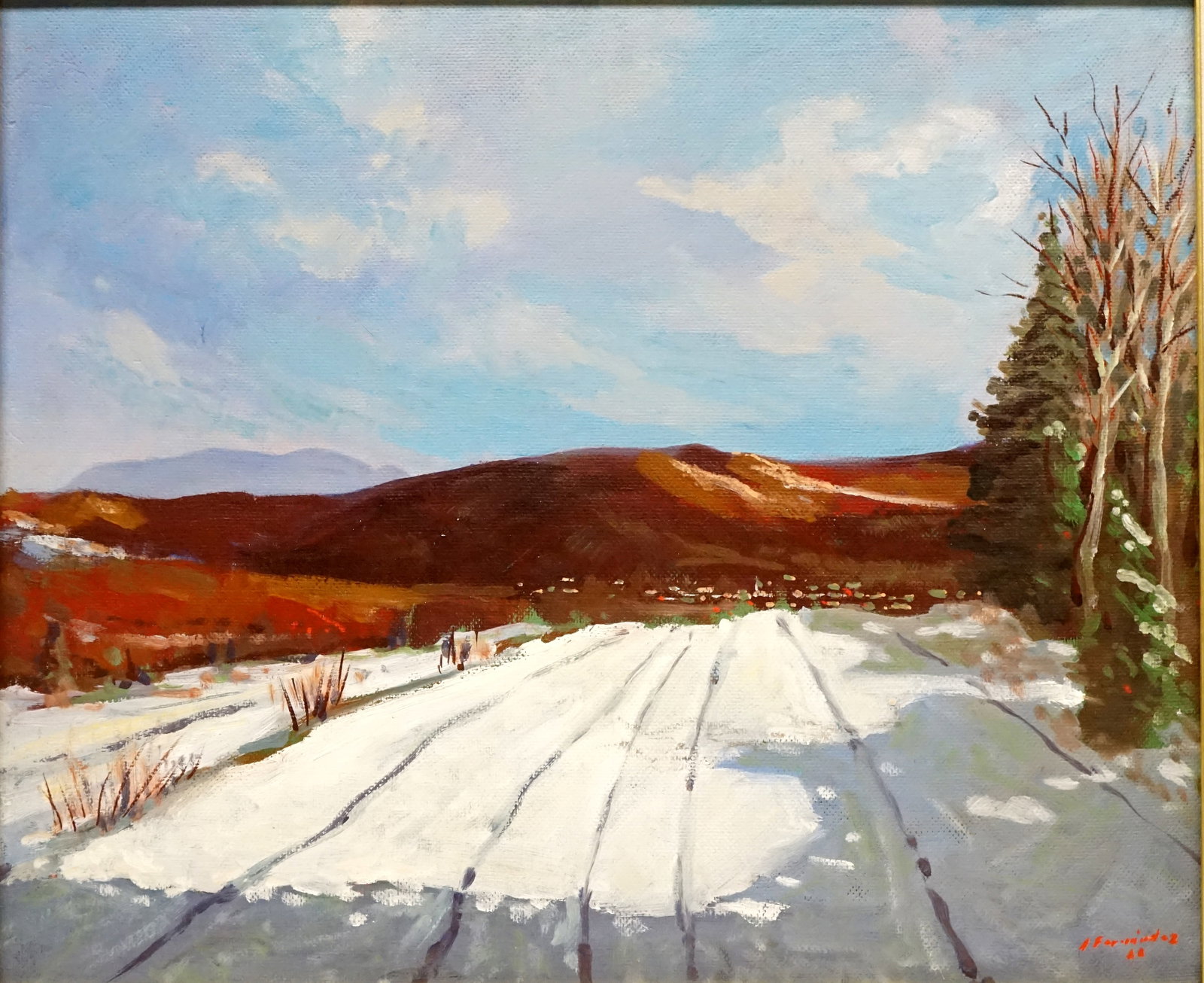 Artiste non identifié/Unidentified artist - Field in winter - 2