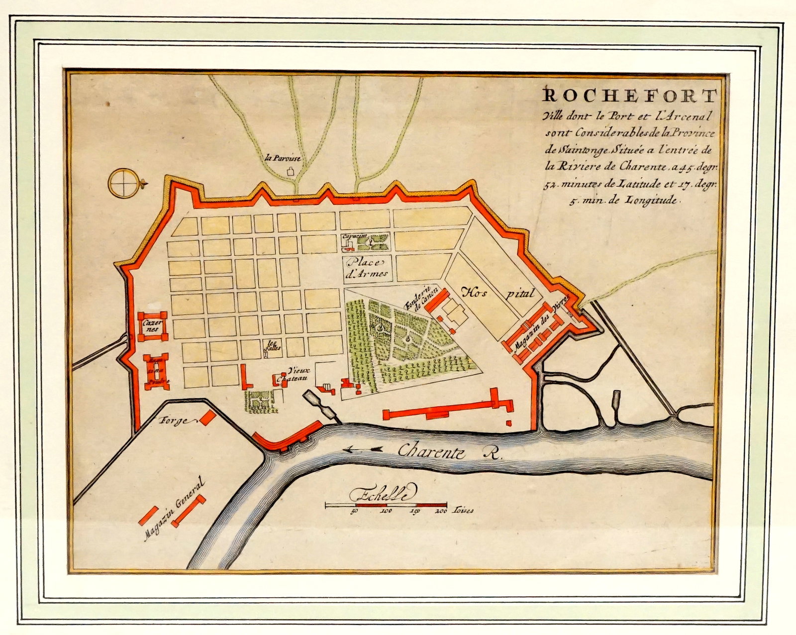 Rochefort antique Map - 2