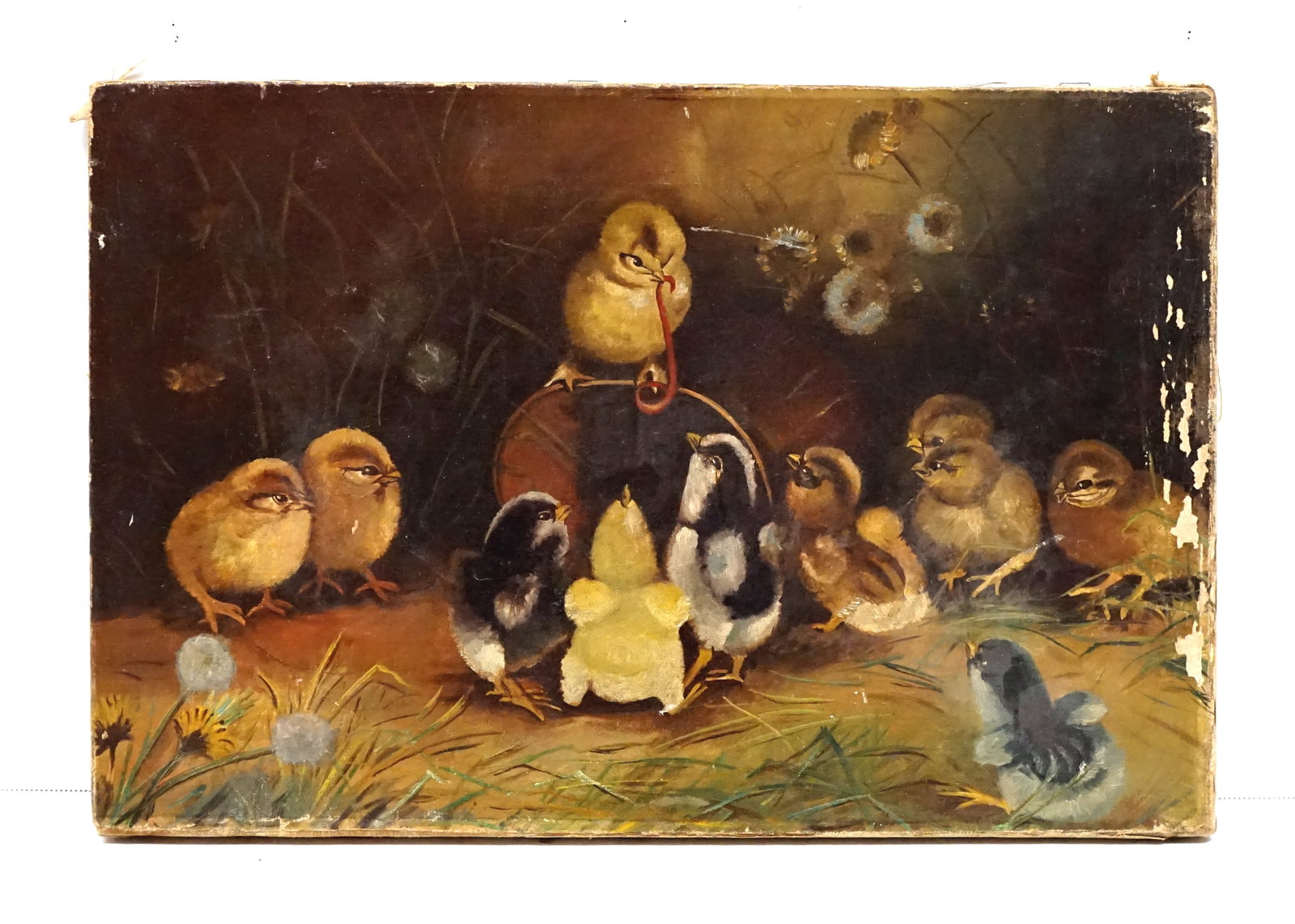Untitled: Sans titre non identifié et mesurant 30.5 x 46CM Rapport de condition: peinture écaillée sur le bord droit et a la partie inférieur de la peinture. ------------- Untitled