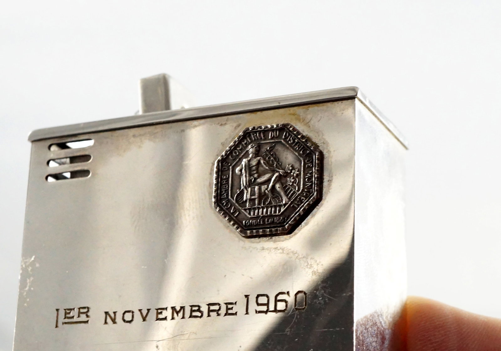 Ronson - Rare Gloria lighter presented to Jean Drapeau - 4