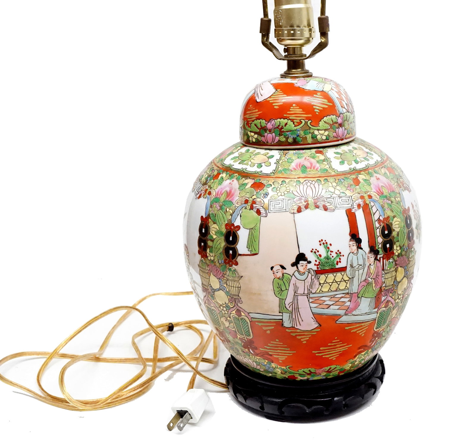 Lamp from an antique Chinese hand-painted porcelain pot. - 3