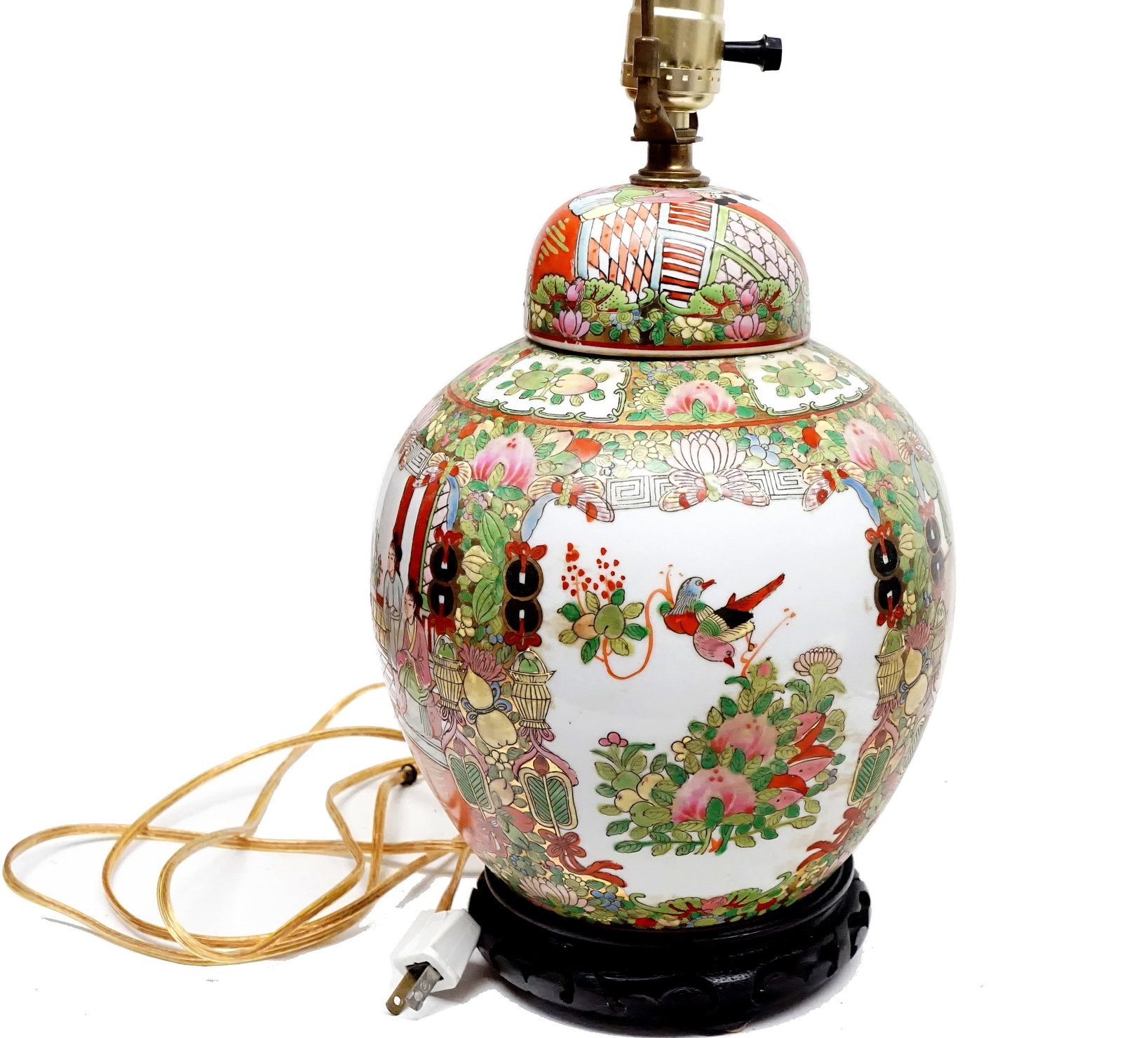 Lamp from an antique Chinese hand-painted porcelain pot. - 4
