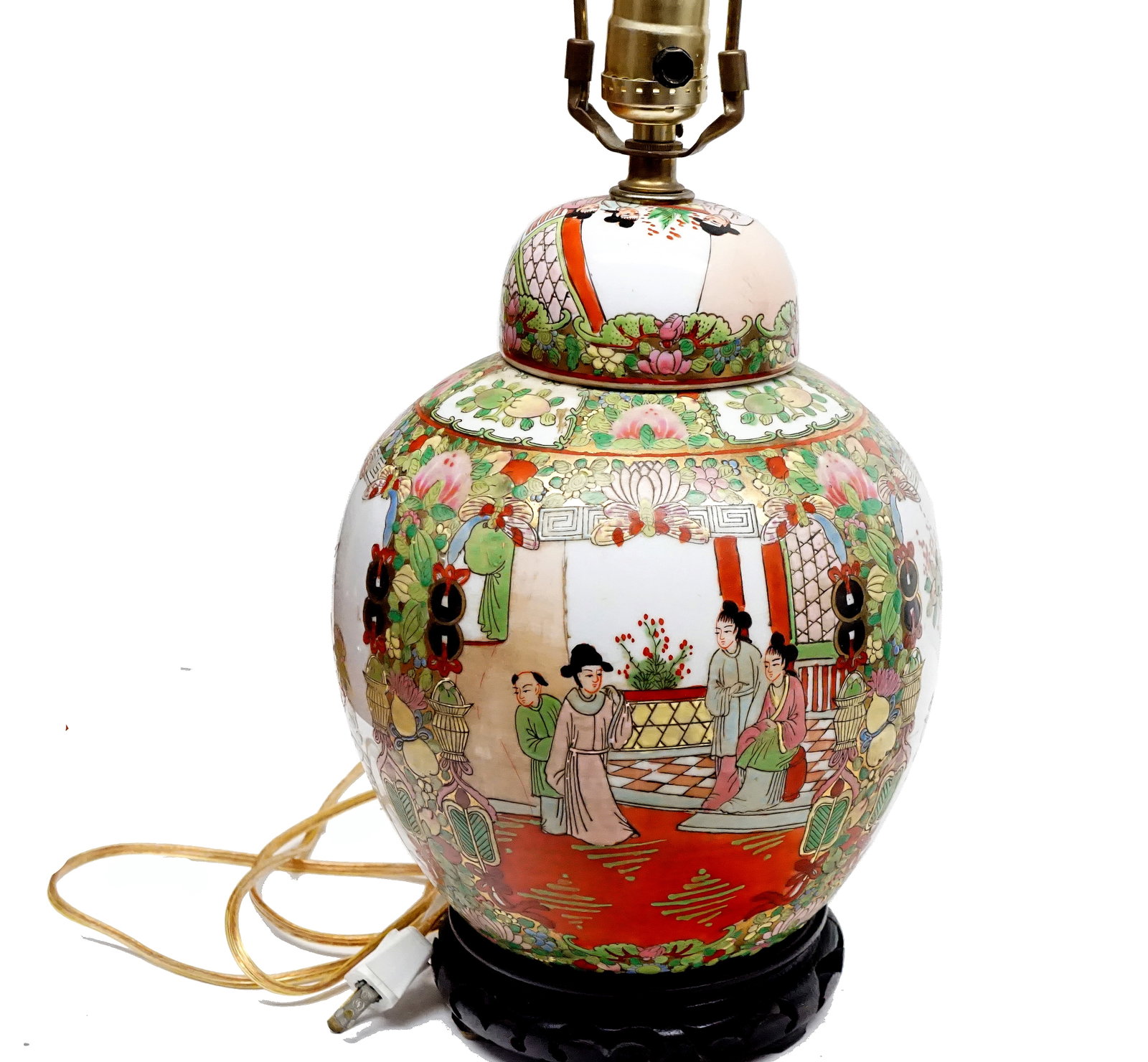 Lamp from an antique Chinese hand-painted porcelain pot. - 5