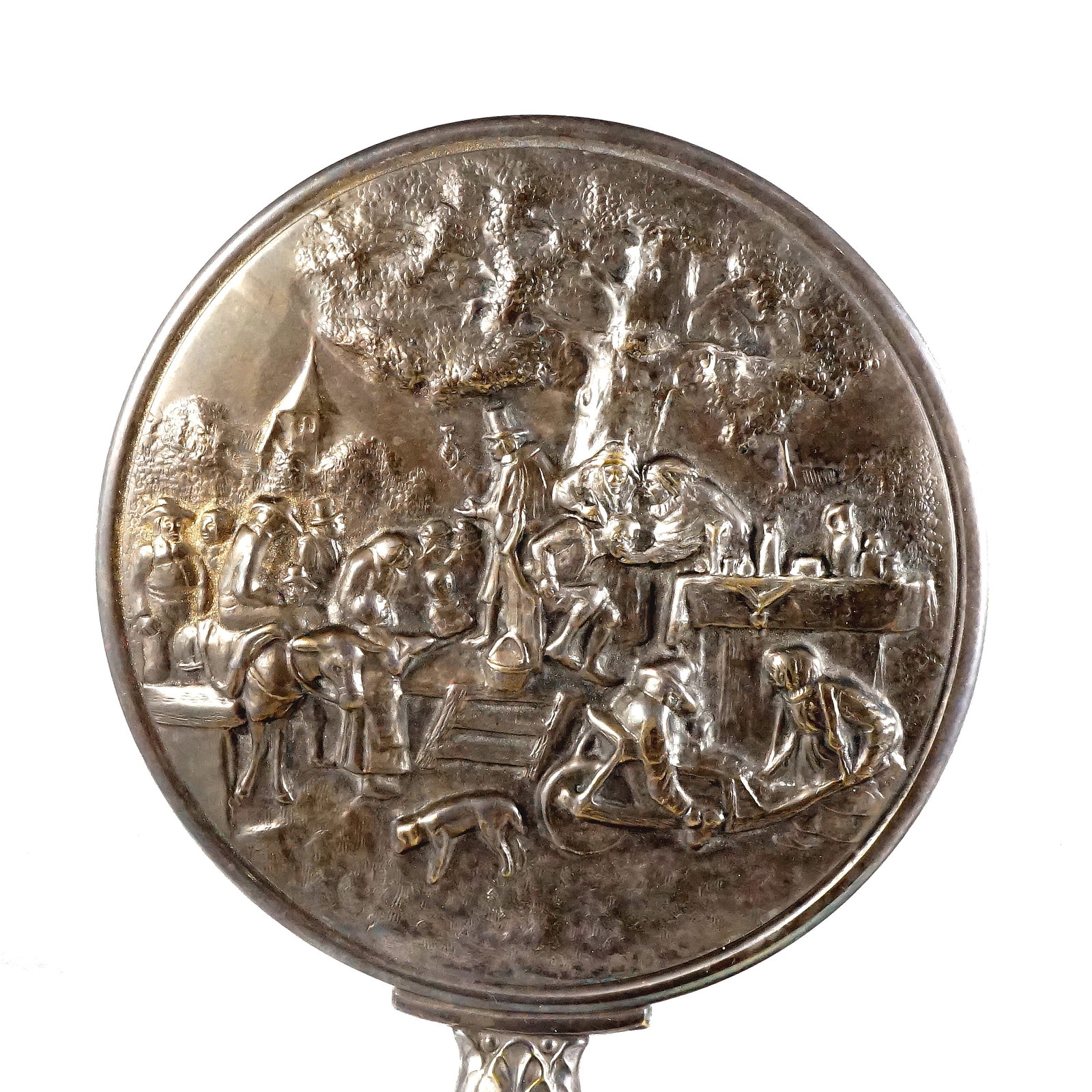 Jensen, Hans - mirror and brush in repoussé silver-plated - 3