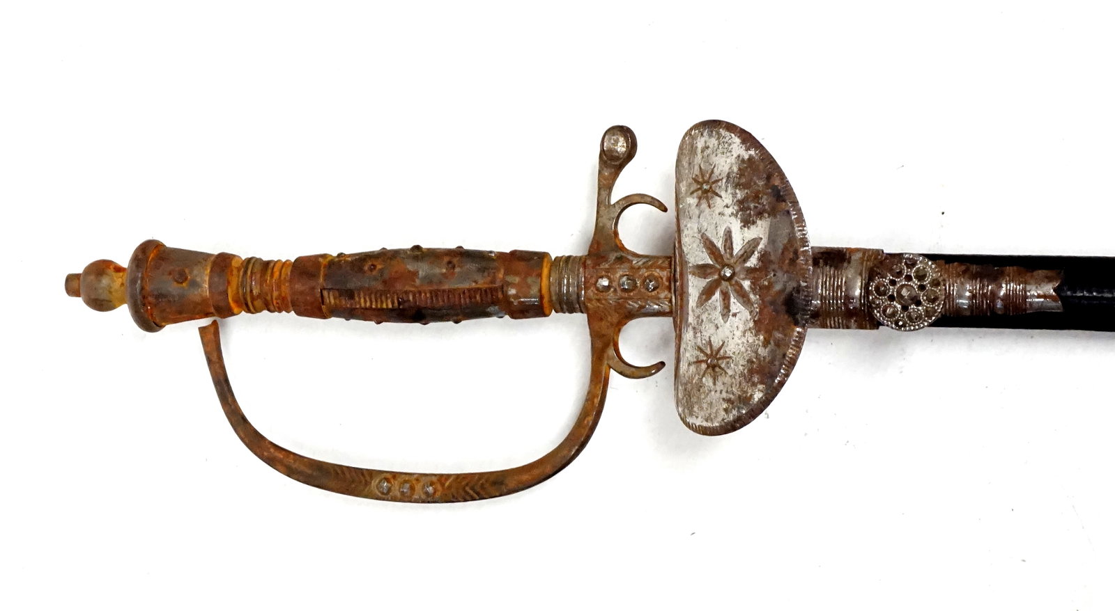 Court sword with a carved steel hilt, circa 1900 - 2