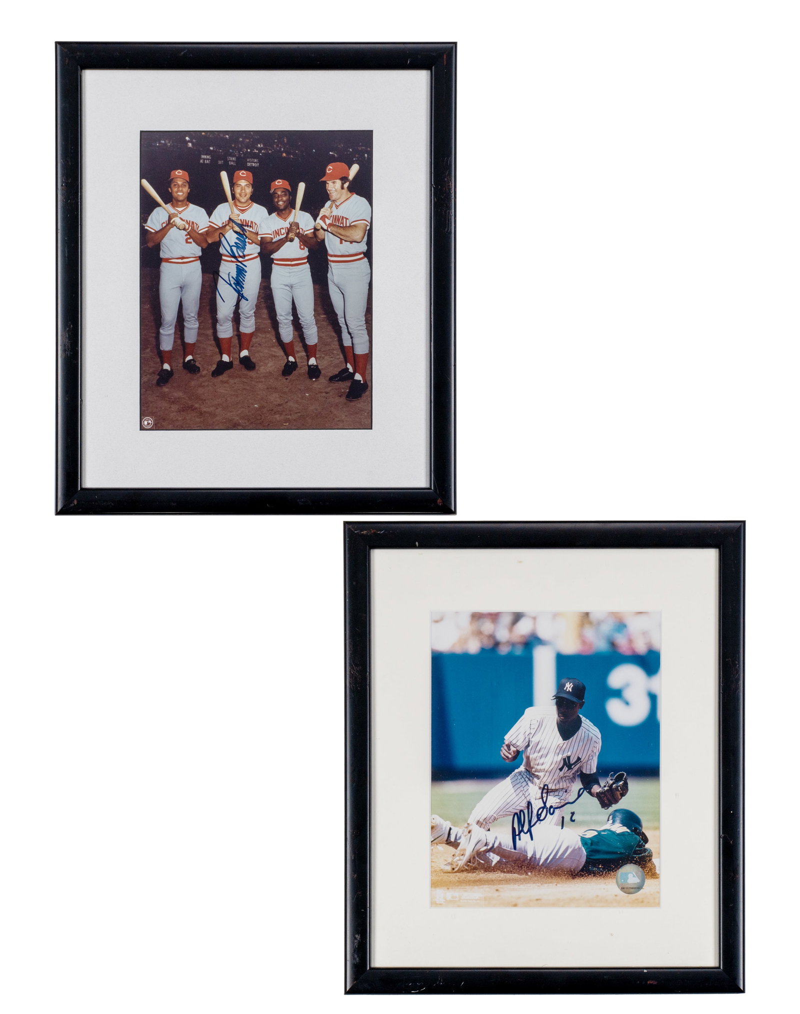 2 autographed photos of baseball; Johnny Bench et Alfonso Sonano - 1970's - 7