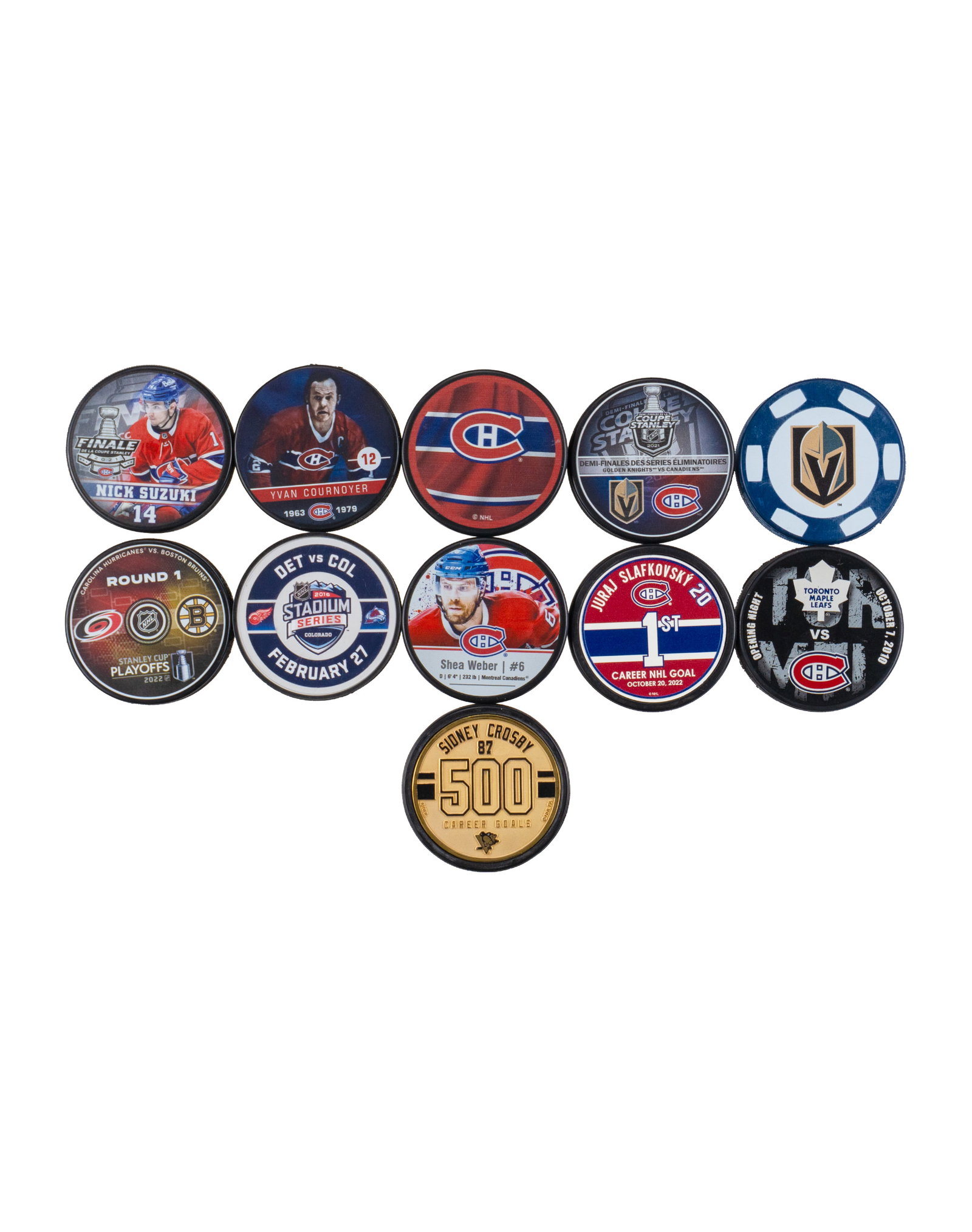 Set of collectible pucks NHL -LNH - 2