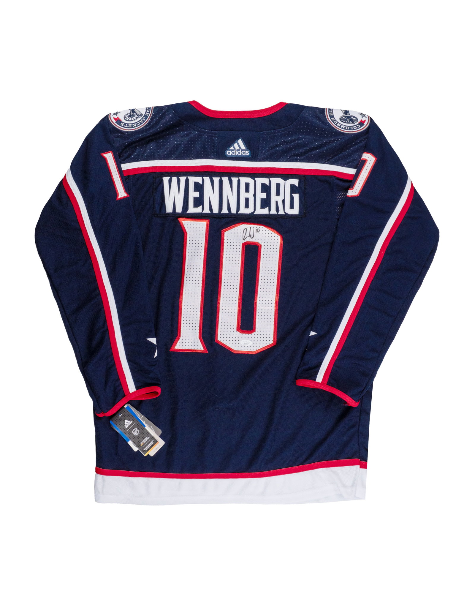 Alex Wennberg NHL Columbus Blue Jacket Signed Jersey: Alex Wennberg LNH Columbus Blue Jacket chandail signé Chandail Adidas 54, COA JSA Rapport de condition: État neuf avec étiquettes du fabricant, odeur de cigarette ------------- Alex