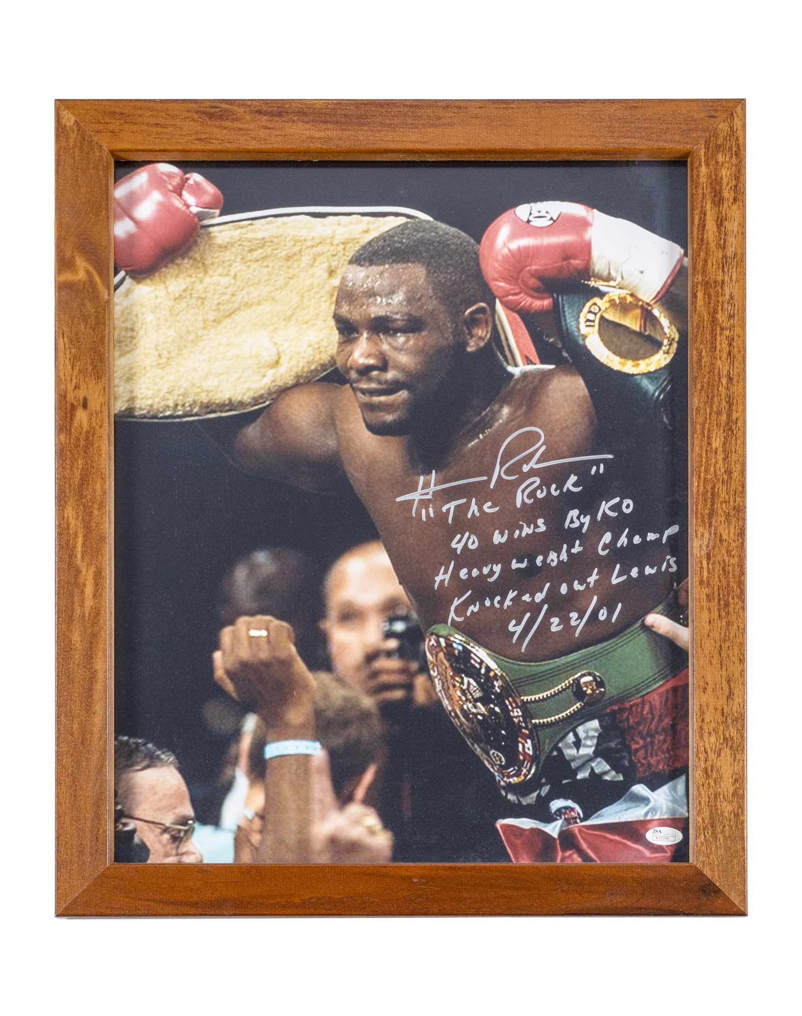 Hasim Rahman autographed photo: Hasim Rahman photo dédicacée Boxeur, champion du monde WBC, Hologramme d'authentification JSA Dimension: 20" x 16" 51 x 40.6 cm ------------- Hasim Rahman autographed photo