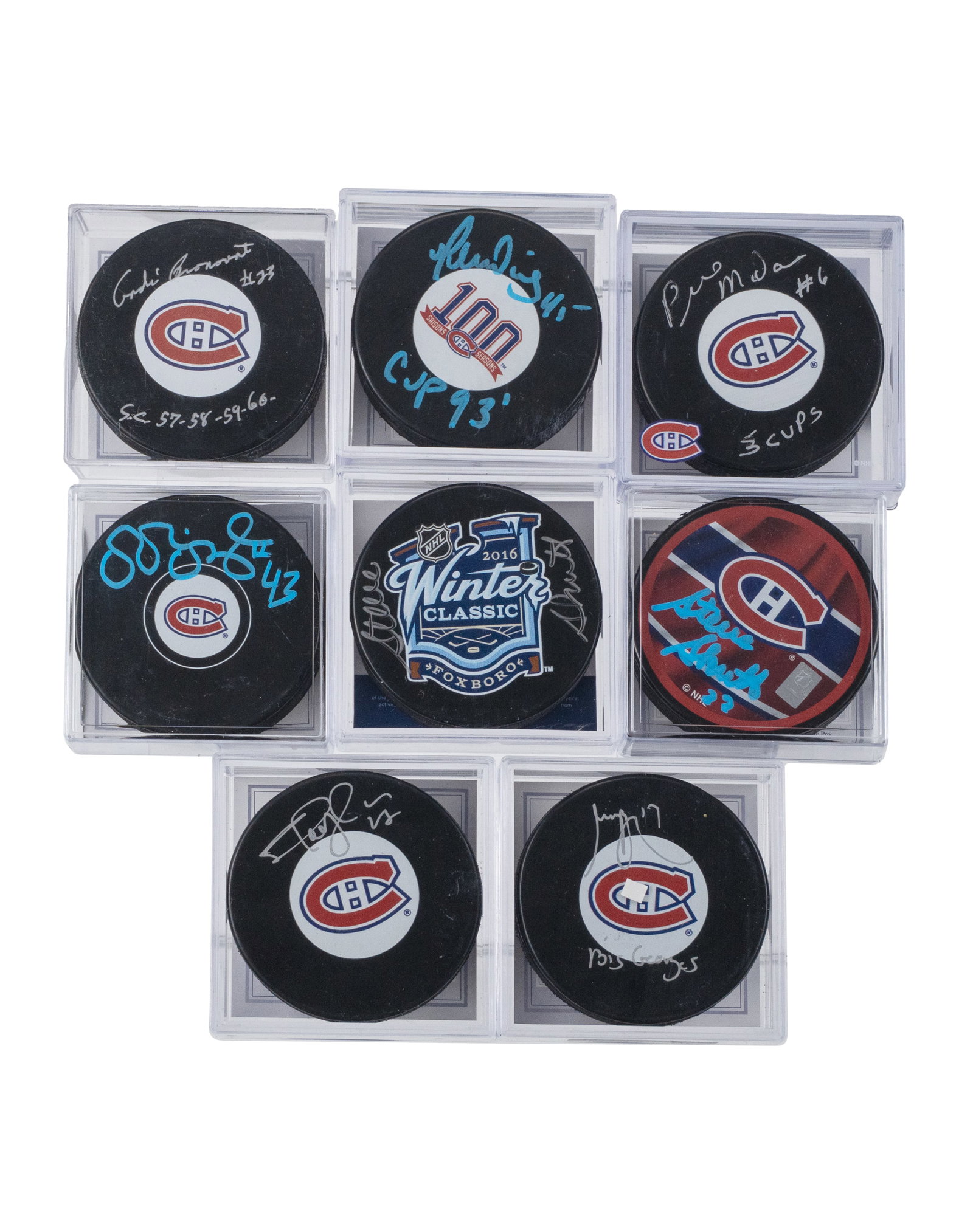 Collection of pucks signed by Canadiens players (1 of 2)