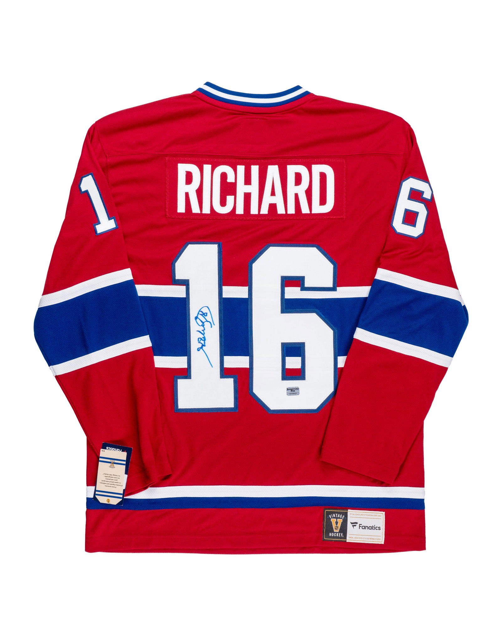 Signed jersey, Henri Richard,, Montreal Canadiens: Chandail signé, Henri Richard, Canadiens de Montréal Chandail signé, Henri Richard, Canadiens de Montréal. Chandail Fanatics LNH taille L, signé à la main par Henri