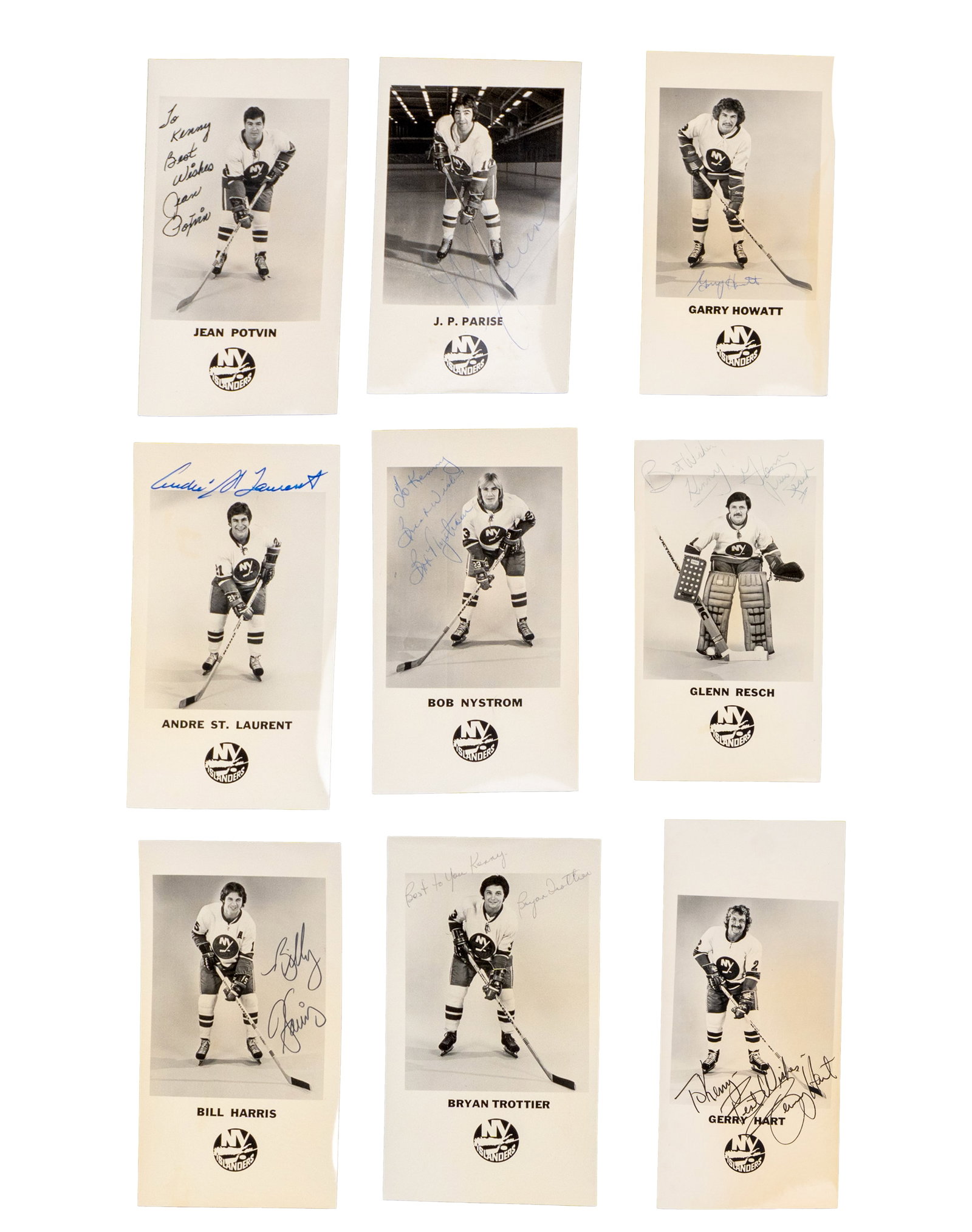 Lot of signed NY Islanders photo cards, - 1970's - 2