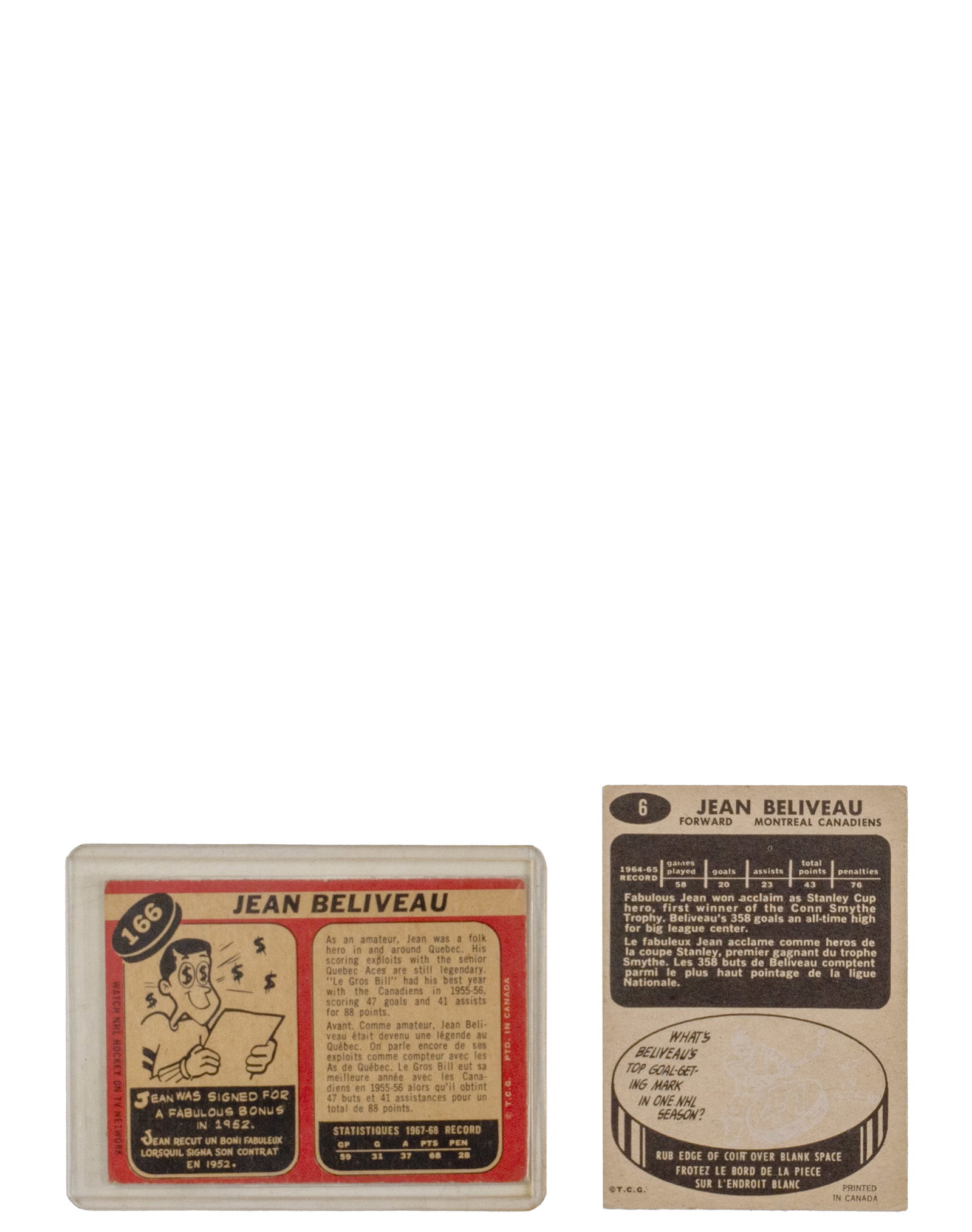 O-Pee-Chee Topps - 2 Jean Béliveau cards - 4