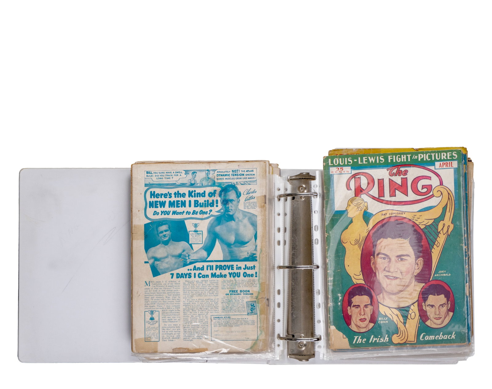 Ring Magazine lot - 1936-1953: Lot Ring Magazine (1936-1953) 31 numéros du magazine Ring parus entre 1936 et 1953 Dimension: 11" x 8 1/2" 28 x 21.6 cm Rapport de condition: Condition variable ------------- Ring Magazine lot
