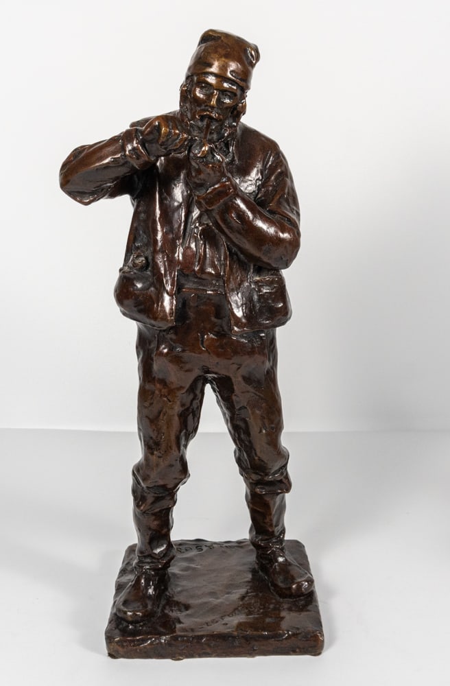 De Foy Suzor-Coté, Marc-Aurèle - "Le fumeur": De Foy Suzor-Coté, Marc-Aurèle (1869-1937) "Le fumeur" Description (FR): Bronze à patine brune, signé MA Suzor-Coté et titré sur la base. Description (EN): Brown patina bronze, signed MA Suzor-C