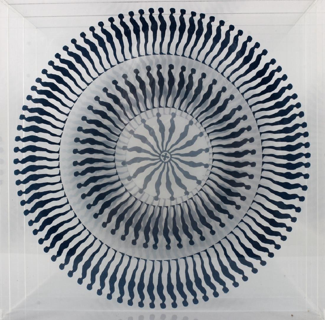 Ernest Trova (1927-2009) Study/Falling Man, Plexiglass: Ernest Trova (American, 1927-2009) "Study Falling Man: Concentric Circles" Plexiglass. 9" H X 9" W X 11" D