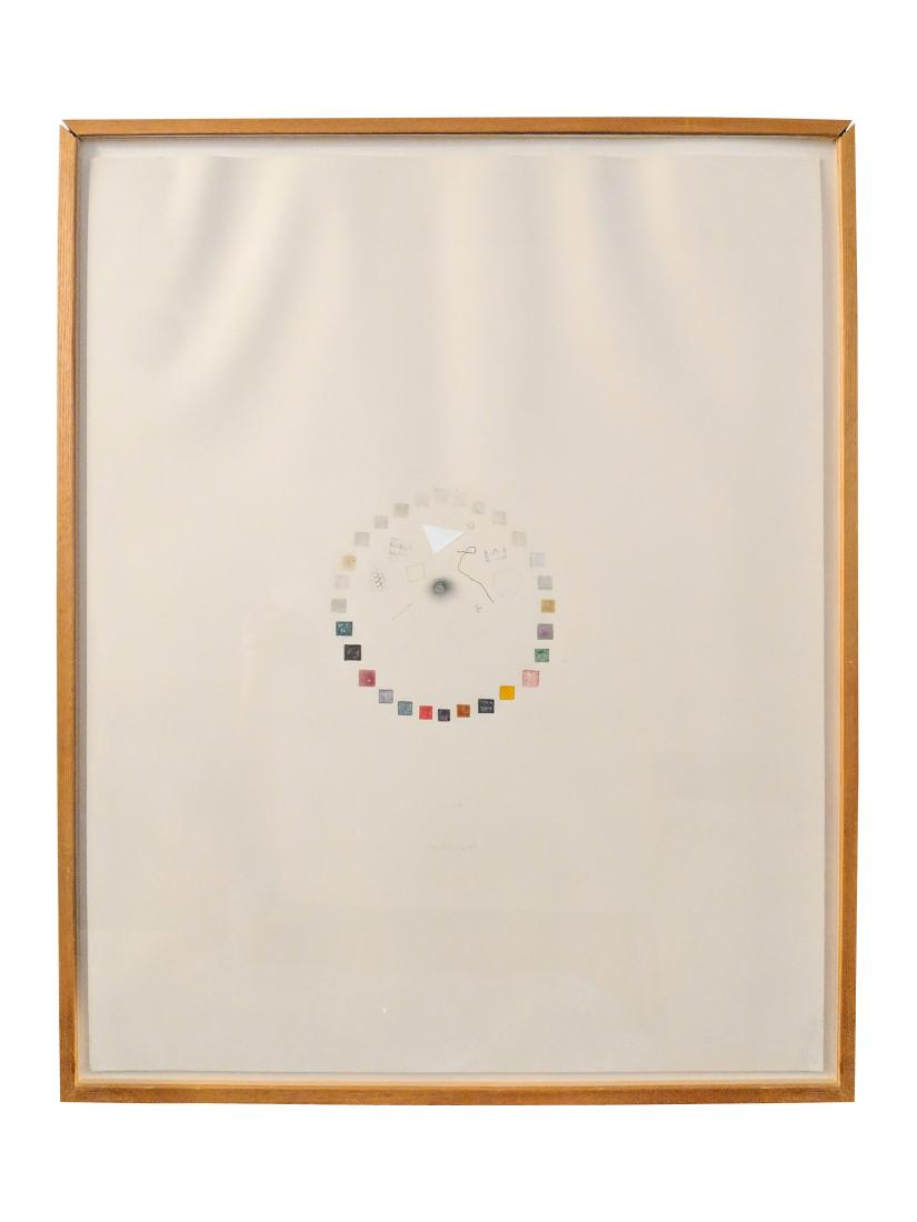 David Shapiro - Untitled (Circle): Lot 84 David Shapiro Untitled (Circle) mixed media - acrylic, pencil, watercolor sight: 23 x 29 inches frame: 25 1/4 x 31 1/4 inches Condition: Very Good
