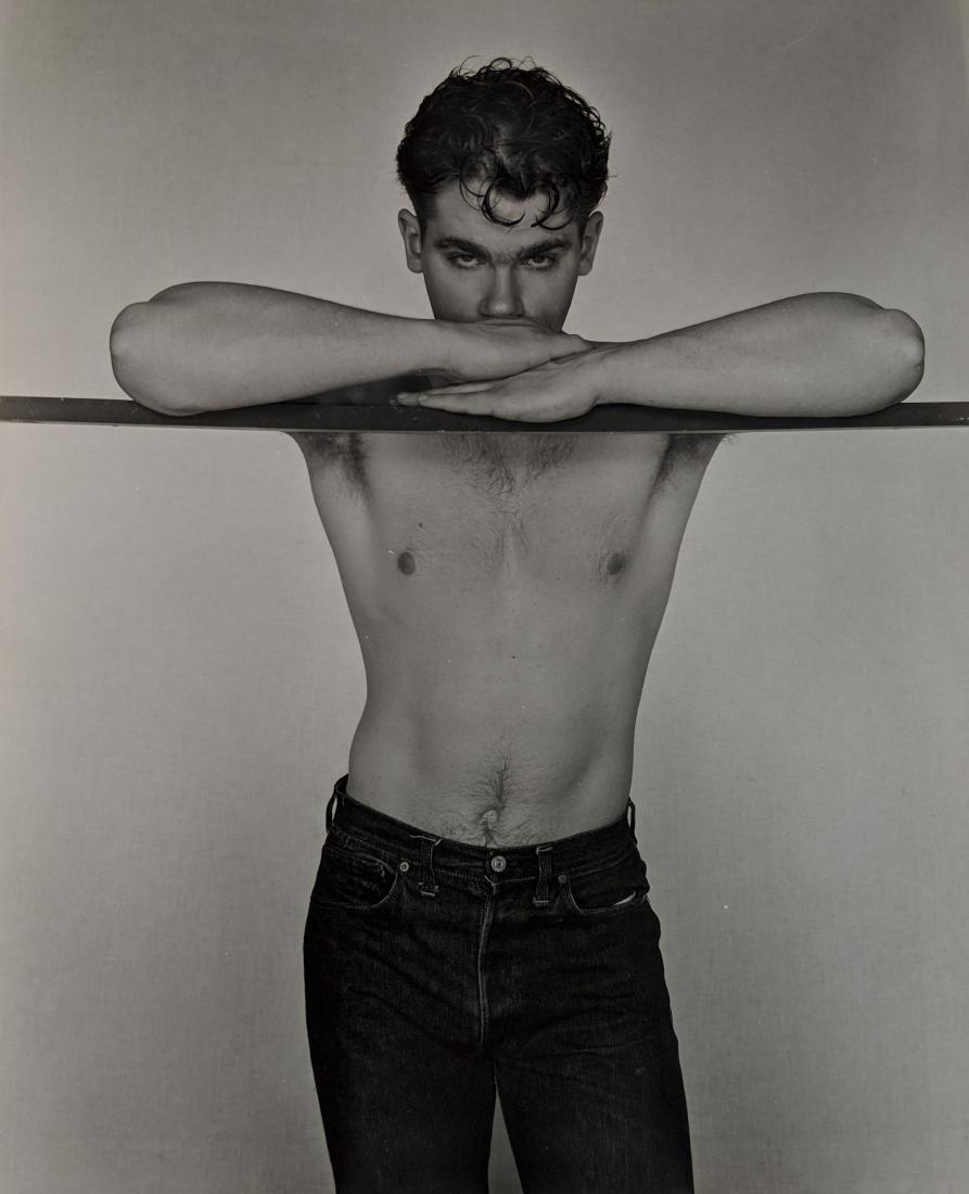 George Platt Lynes - Nino Sansone at Bar: Lot #8 George Platt Lynes American (1907-1955) Nino Sansone at Bar (1950) gelatin silver print stamped verso image: 9 1/4 x 7 1/2 inches Condition: very good Provenance: from a Singula