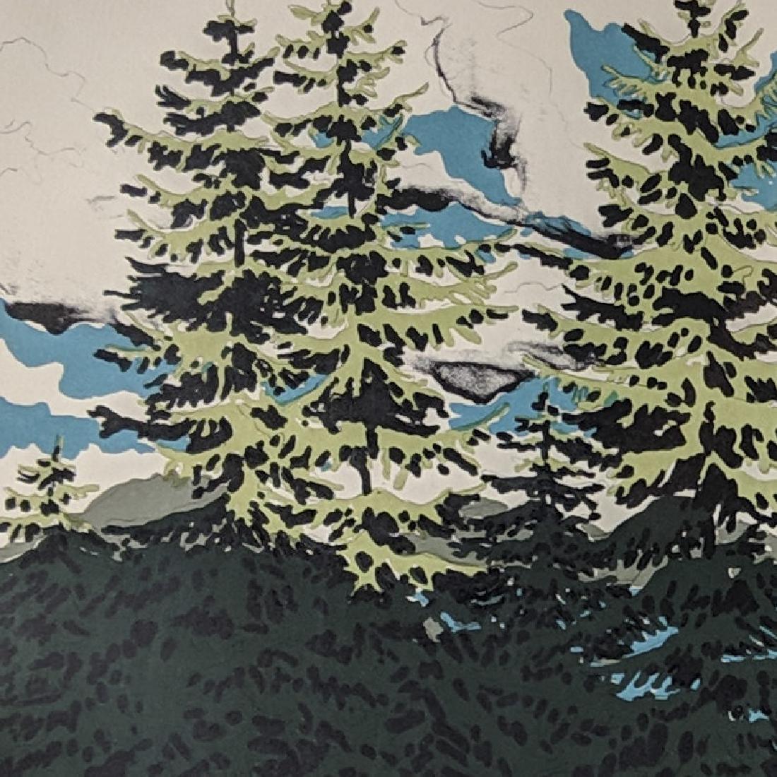 Neil Welliver - From Zeke's place, Maine Landscape #67: Lot 76 Neil Welliver American (1929-2005) From Zeke's place, Maine Landscape #67 lithograph signed and numbered 143/150 image: 19 1/2 x 25 1/2 inches sheet: 21 1/2 x 29 3/4 inches $500-800 Condition: