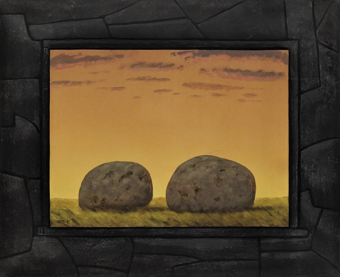 John Beerman - Resolute Resonance: Lot 43 John Beerman - Resolute Resonance American (b. 1958) Resolute Resonance (1987) monoprint signedl lower left, numbered 1/1 plate: 22 1/2 x 18 3/4 inches frame: 29 1/2 x 23 1/4 inches Provenance: