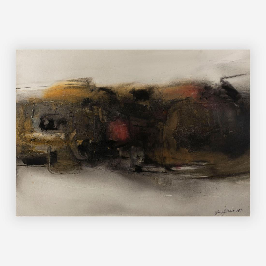 Enrique Gay Garcia - Untitled: Lot 6 Enrique Gay García Cuban (b. 1928) Untitled (1982) mixed media, sand, watercolor on arches paper mounted to board signed lower right sheet:28 3/4 x 41 inches Provenance: from a private collecti