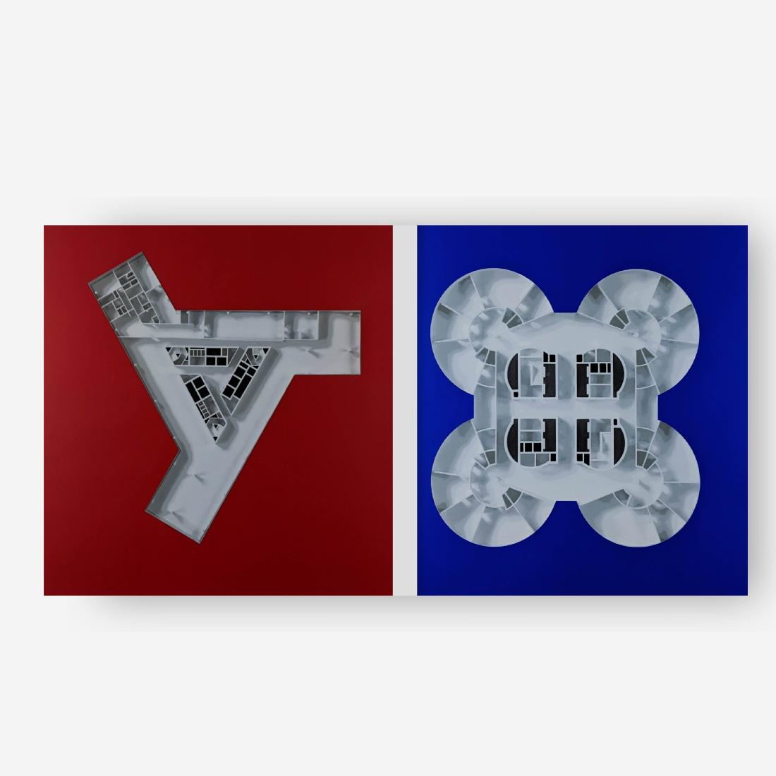 Langlands & Bell - 2 Logo Works (Blue and Red) (1 of 5)