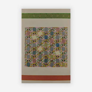 Joyce Kozloff - Pictures and Borders II: Lot 136 Joyce Kozloff American (b. 1941) Pictures and Borders II (1977) silkscreen signed verso, numbered 13/50 sheet: 29 x 19 inches frame: 38 1/4 x 28 1/2 inches Provenance: The Milbank Collection