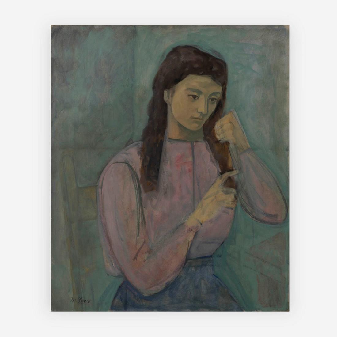 Michael Loew - Lily: Lot 62 Michael Loew American (1907-1985) Lily (1935) oil on canvas signed lower left 30 x 25 inches frame: 30 x 3/4 x 25 3/4 inches Provenance: from a private collection, by descent from the artist's