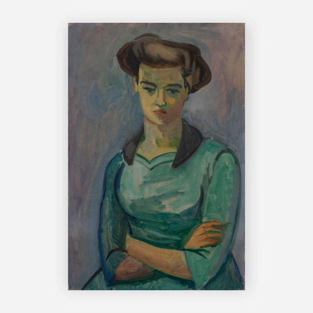 Michael Loew - Young Girl: Lot 64 Michael Loew American (1907-1985) Young Girl (1937) oil on canvas signed verso 30 x 20 inches Provenance: from a private collection, by descent from the artist's estate