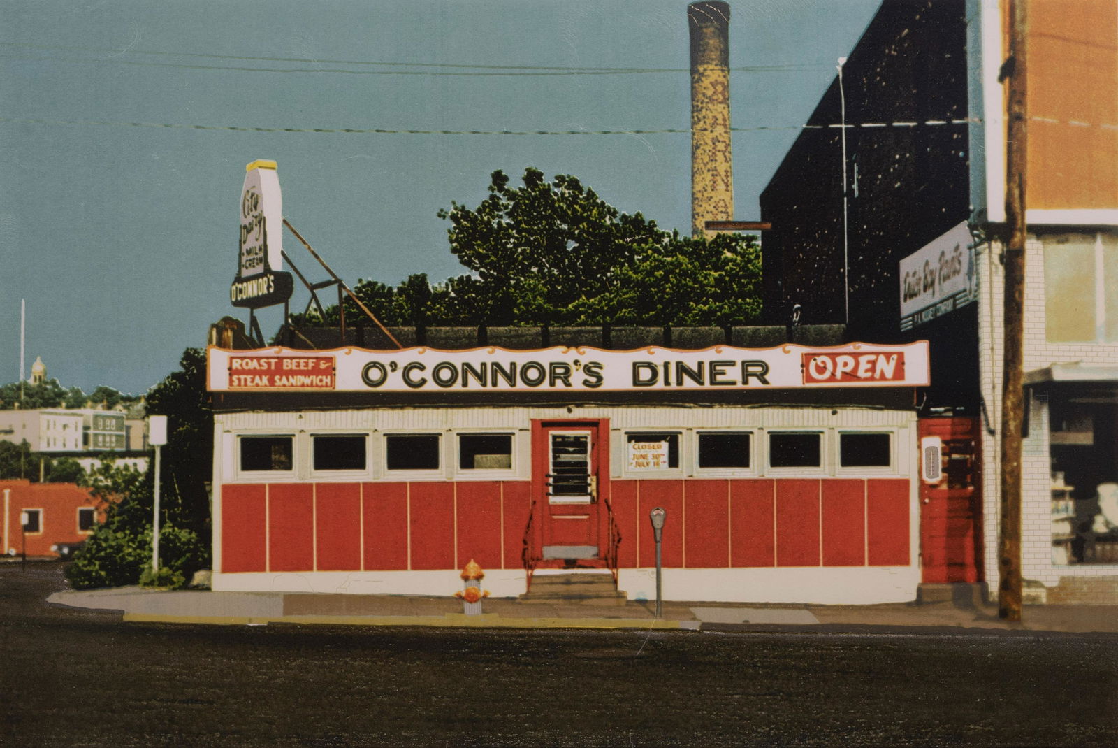 John Baeder - O'Connor's Diner: Lot 66 John Baeder American (b. 1938) O'Connor's Diner (1981) serigraph signed lower right numbered 169/350 lower left sight: 16 1/2 x 24 1/2 inches framed: 23 1/4 x 30 inches Provenance: From a Priv