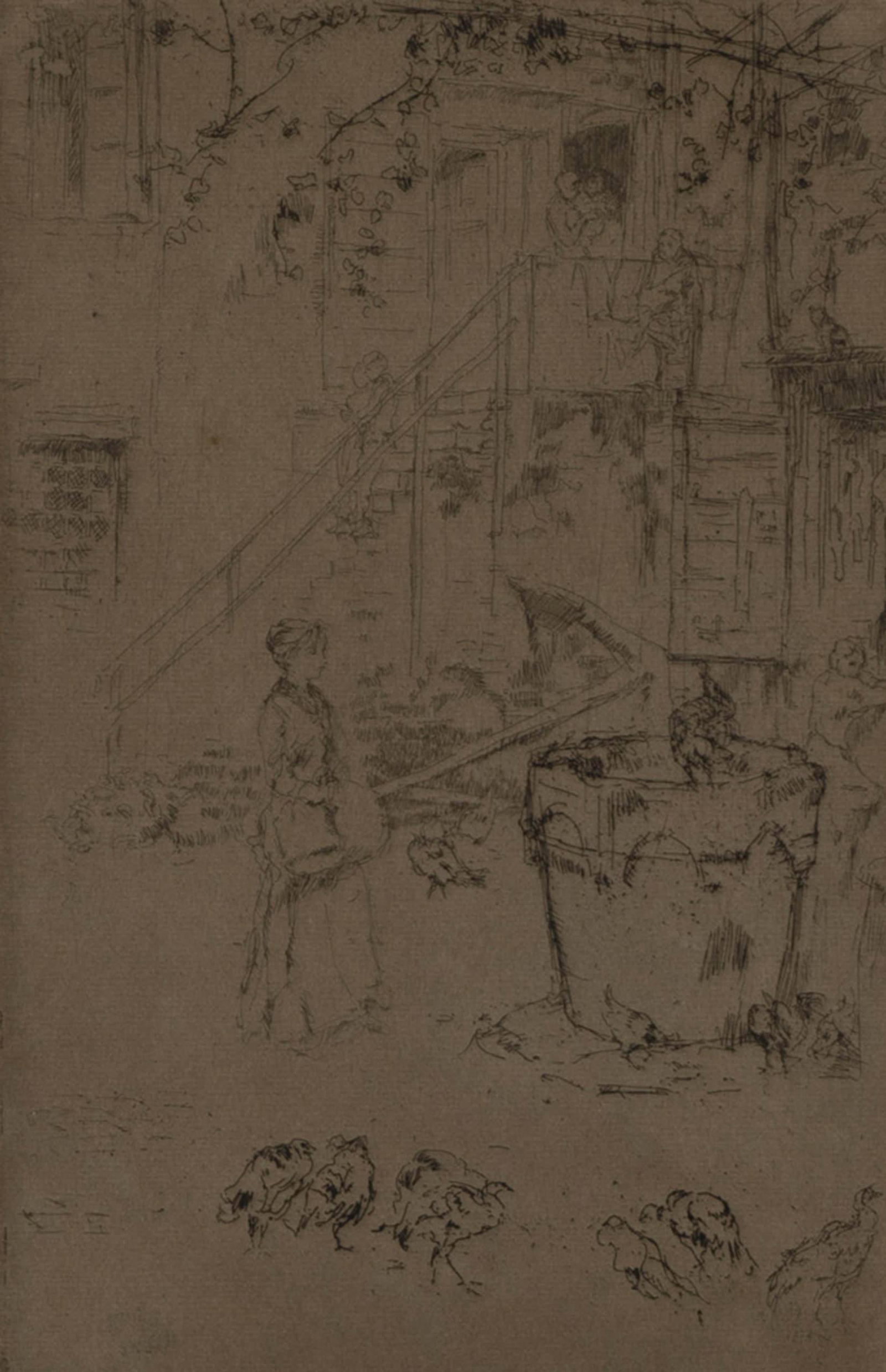 James Abbott McNeill Whistler - Turkeys: Lot 95 James Abbott McNeill Whistler American (1834-1903) Turkeys (1880) etching printed in black ink on laid paper catalogue raisonné K199 N196 W167 signed with artist's butterfly monogram. sheet (t