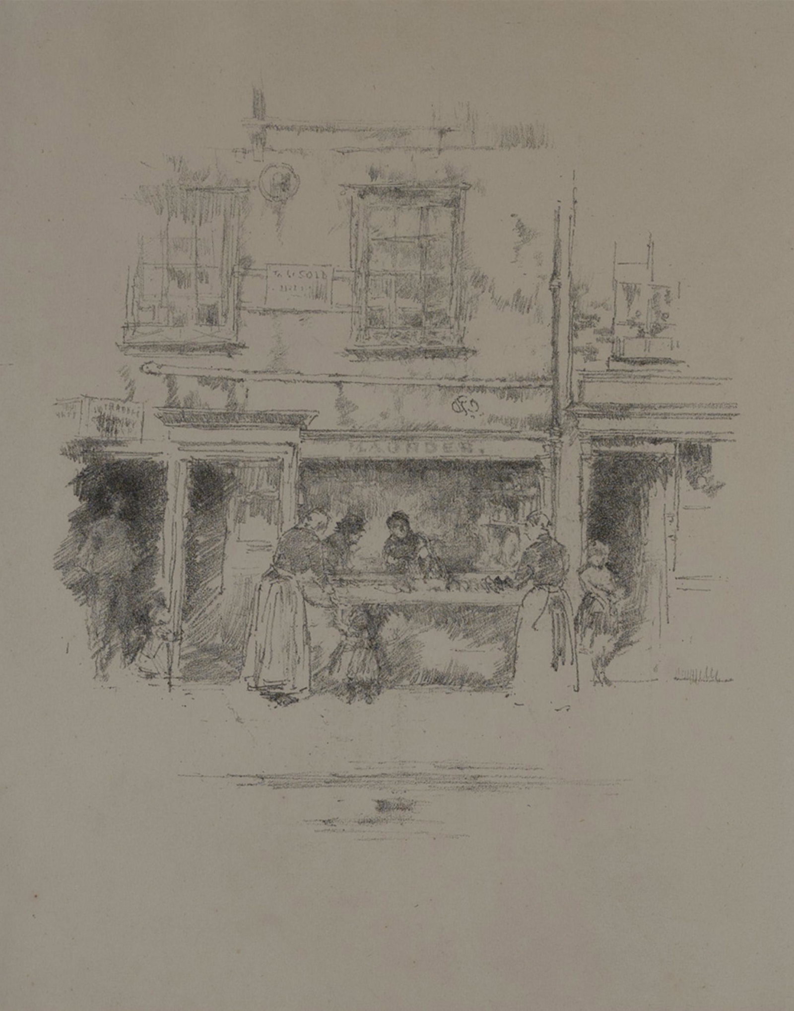 James Abbott McNeill Whistler - Maunders Fish Shop,: Lot 96 James Abbott McNeill Whistler American (1834-1903) Maunders Fish Shop, Chelsea (1890) transfer lithograph with scraping, drawn on medium-grained transfer paper catalogue raisonné Way 28 signed