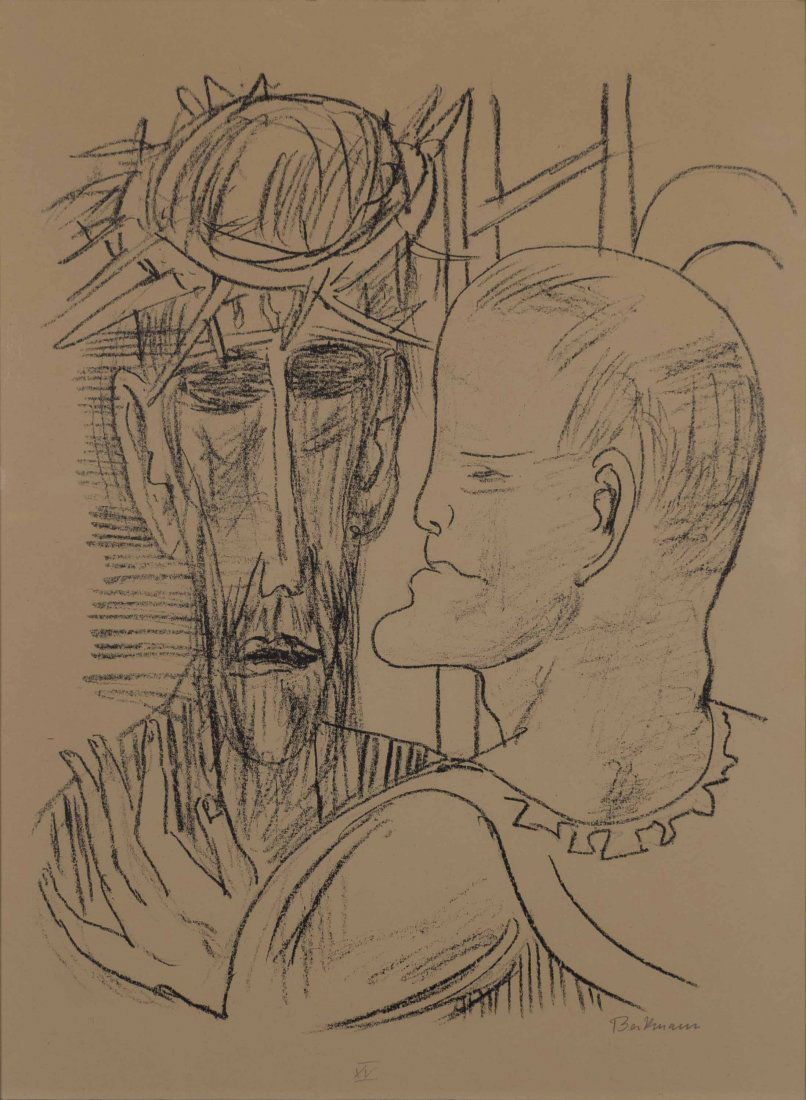 Max Beckmann - Christ and Pilot: Lot 113 Max Beckmann German (1884-1950) Christ and Pilot (1946) lithograph on wove paper Catalogue Raisonné; Hofmaier, 371 Publisher; Curt Valentin pencil signed lower right inscribed XV sheet: 15 3