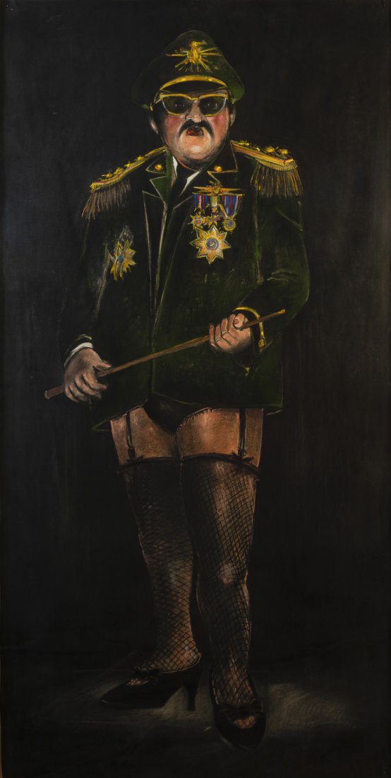 John Alexander - The Dictator: Lot 168 John Alexander American (b. 1945) The Dictator (1991) pastel, watercolor, and pen on paper signed lower right sheet: 71 x 35 inches frame: 73 x 37 1/2 inches Provenance: from the collection of