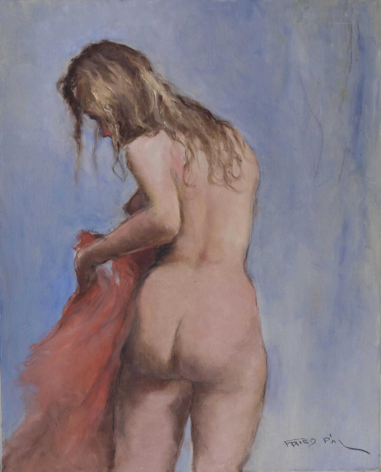 Pál Fried - Untitled (Nude III): Lot 173 Pál Fried American (1893-1976) Untitled (Nude III) oil on canvas signed lower right 30 x 24 inches Provenance: from the collection of a third-generation New York art gallery