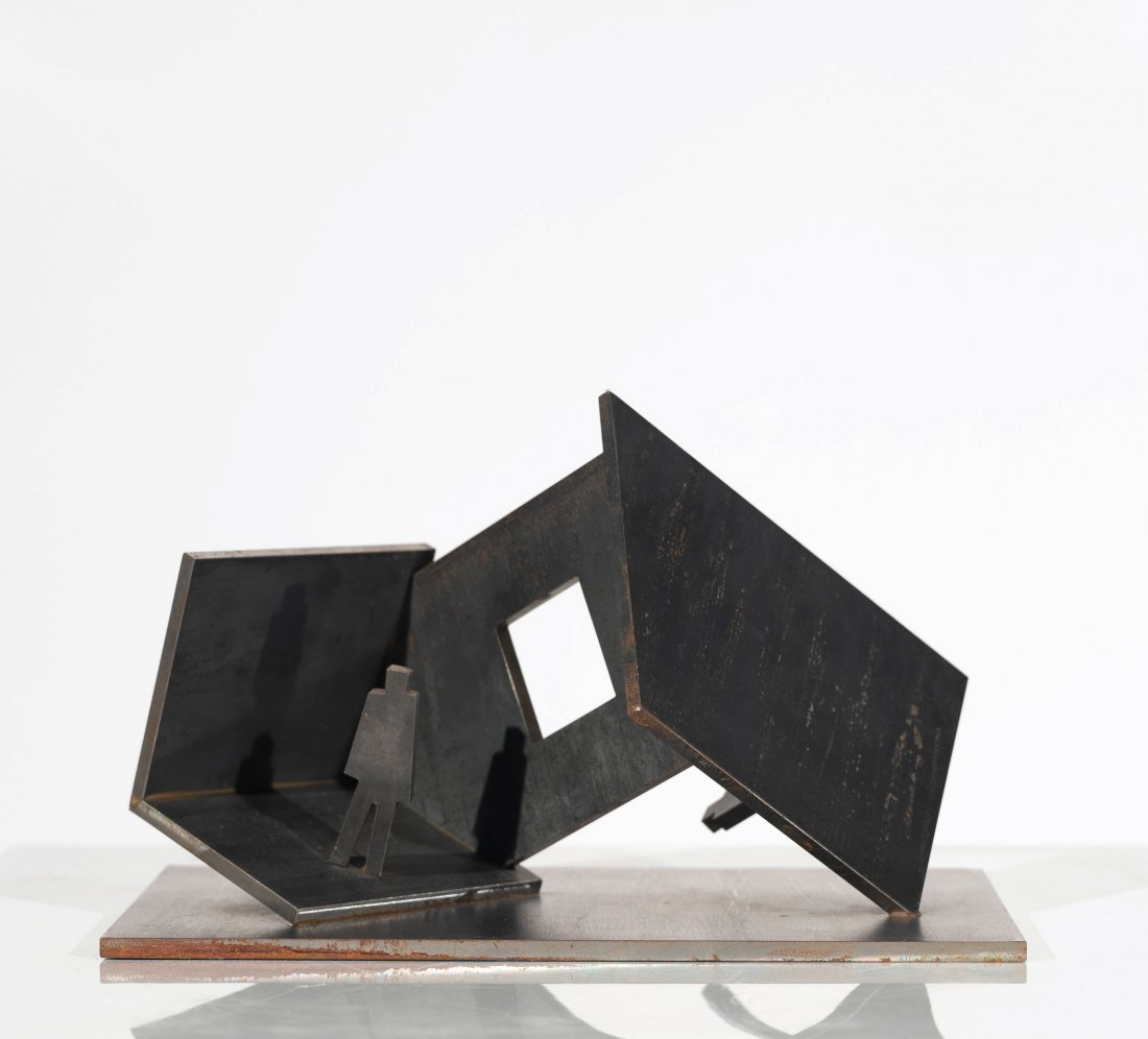 Buky Schwartz - Study for House in Motion: Lot 58 Buky Schwartz Isreali (1932-2009) Study for House in Motion (c.1985) assembled steel height: 6 1/4 inches Provenance: From a private collection