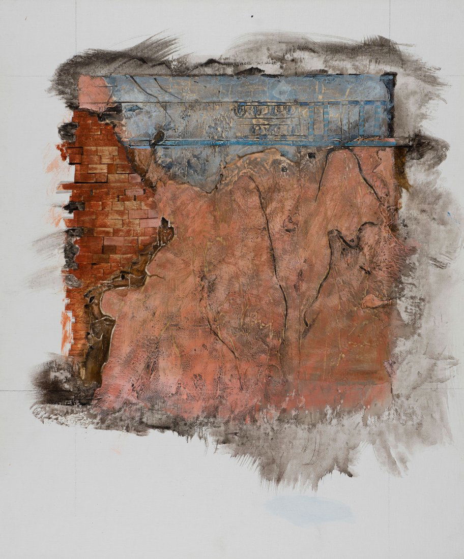 Robert Moskowitz - House of the Centaur: Lot 63 Robert Moskowitz American (1935-2001) House of the Centaur (1981) oil on canvas board signed verso sight: 13 1/2 x 13 1/2 inches frame: 25 x 21 inches Provenance: from a private New York coll