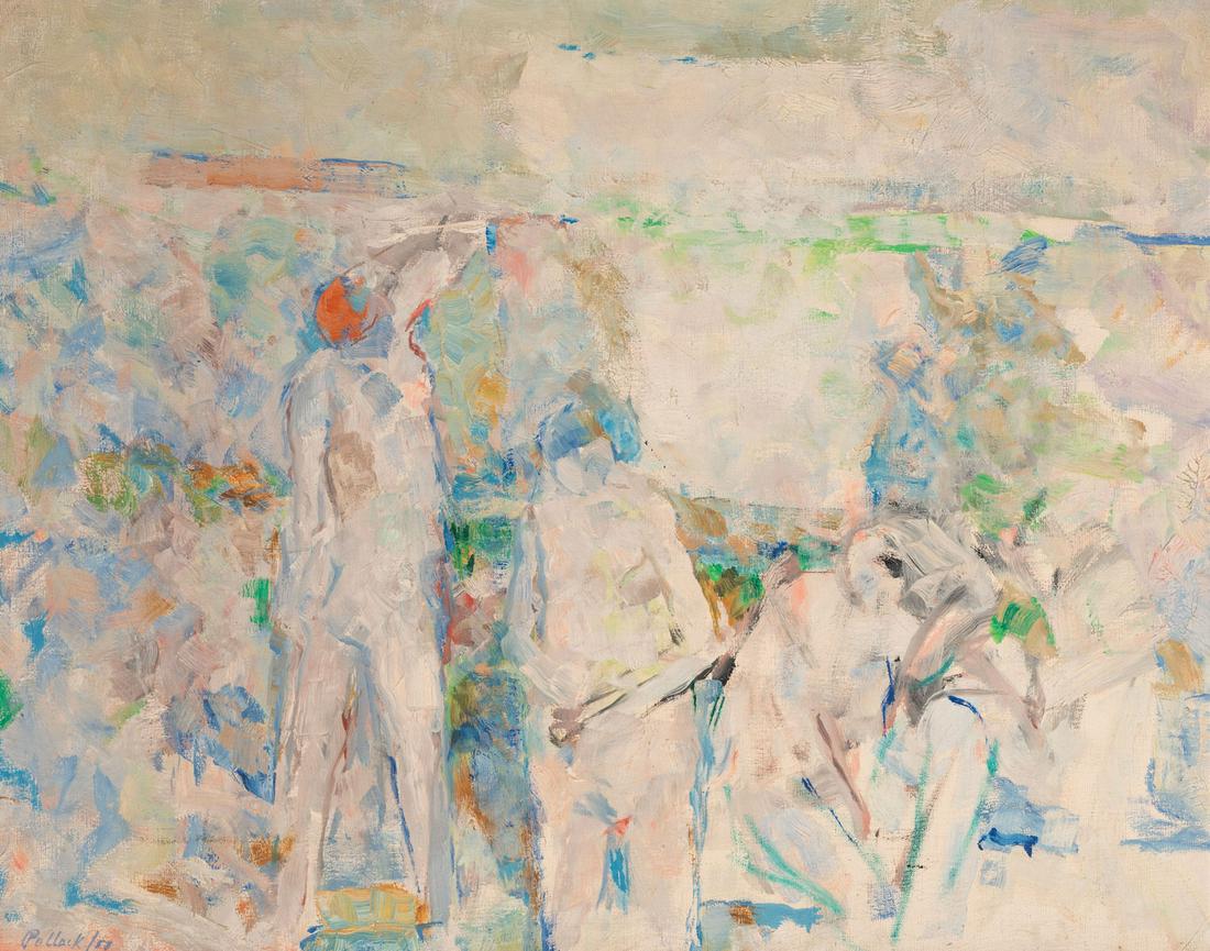 Reginald Pollack - Bathers: Lot 146 Reginald Pollack American (1924-2001) Bathers (1957) oil on canvas signed lower left 28 1/4 x 36 inches Provenance: From a private New York collection Peridot Gallery label verso