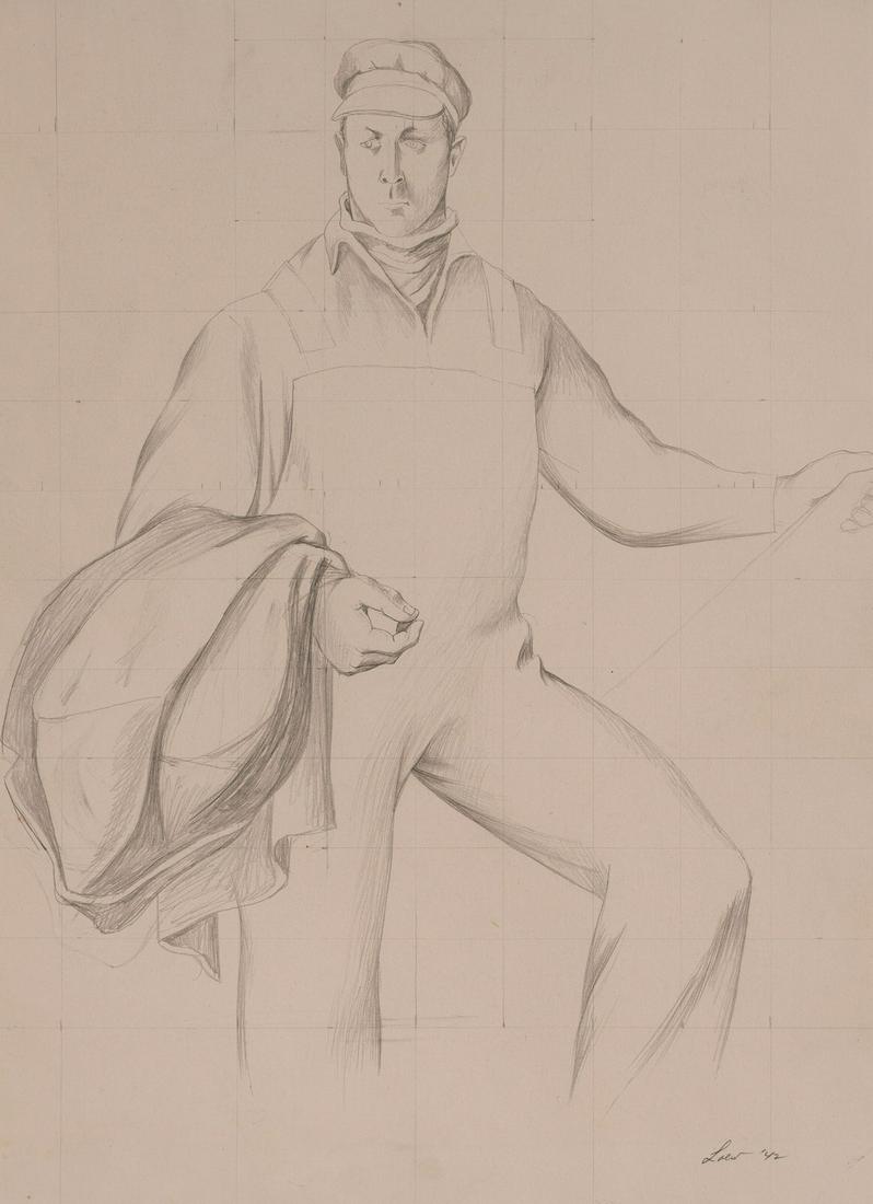 Michael Loew - Untitled II (Study for WPA mural): Lot 172 Michael Loew American (1907-1985) Untitled II (Study for "Men of Coal and Steel", WPA Mural) (1942) graphite on paper signed lower right sight: 15 7/8 x 11 1/2 inches Provenance: From a priv