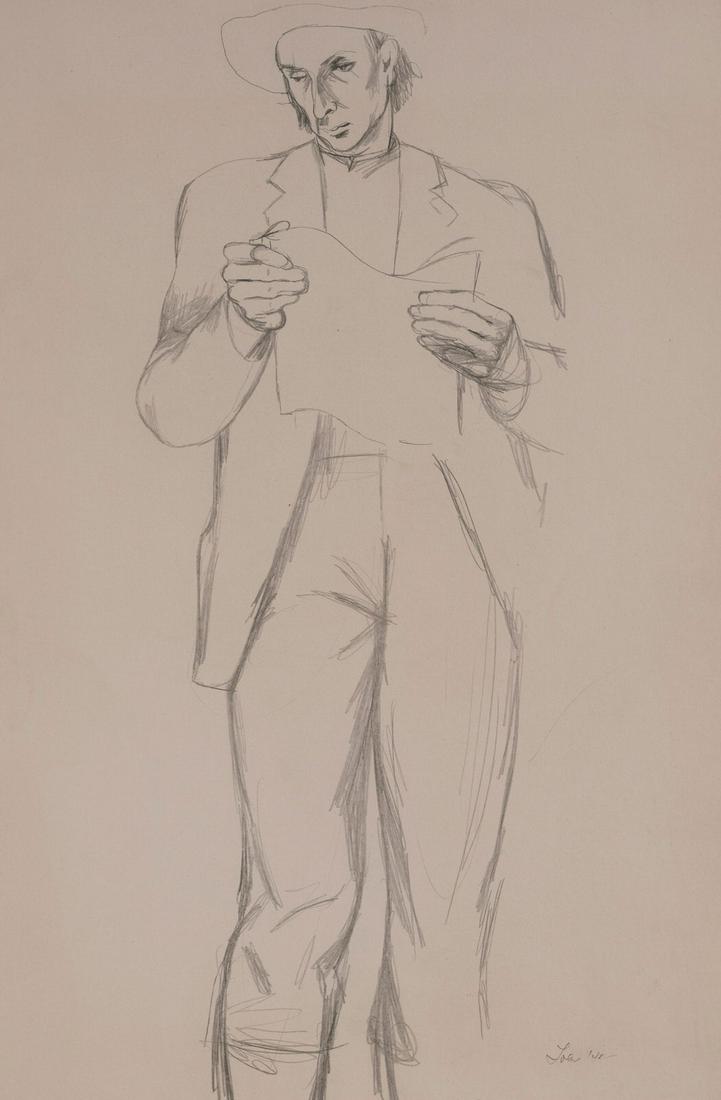 Michael Loew - Untitled (Study for WPA mural III): Lot 173 Michael Loew American (1907-1985) Untitled (Study for WPA mural III) (1941) graphite on paper signed lower right sight: 17 1/4 x 11 1/2 inches Provenance: From a private collection, by descen
