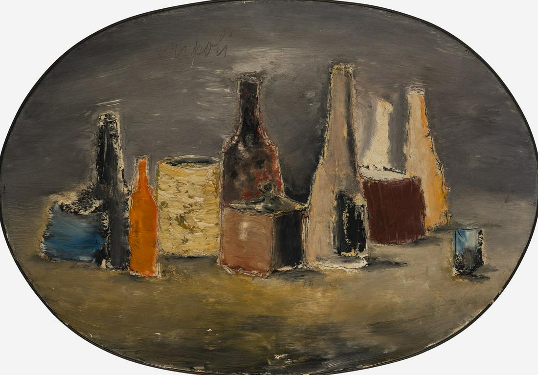 Giuseppe Napoli - Still Life: Lot 203 Giuseppe Napoli American (1929 - 1967) Still Life oil on board signed upper left 16 x 23 1/2 inches Provenance: From a private New York collection