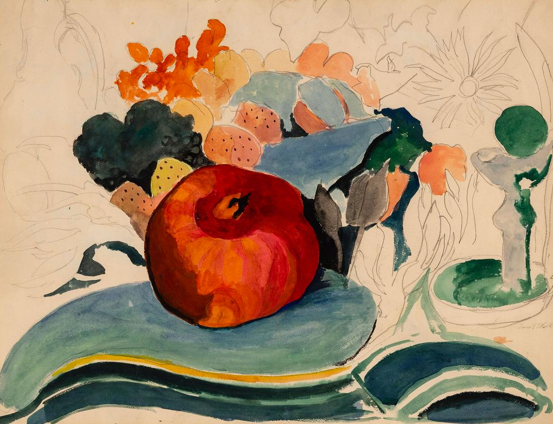 Joseph Stella (attrib) - Still life study: Lot 206 Joseph Stella (attrib) American/Italian (1877-1946) Still life study watercolor on paper signed lower right 22 x 26 1/4 inches Provenance: From a private NJ collection