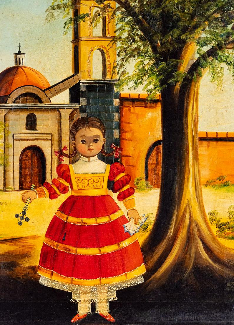 Agapito Labios - Girl with a cross: Lot 212 Agapito Labios Mexican (1898-1996) Girl with a cross oil on canvas signed lower left 23 1/2 x 18 1/2 inches
