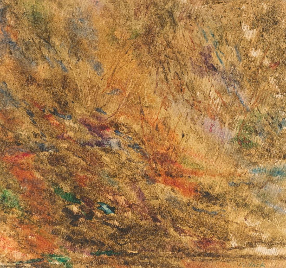 Reginald Pollack - Untitled (Landscape): Lot 229 Reginald Pollack American (1924-2001) Untitled (Landscape) oil on canvas signed lower right 11 x 11 7/8 inches Provenance: From a private New York collection