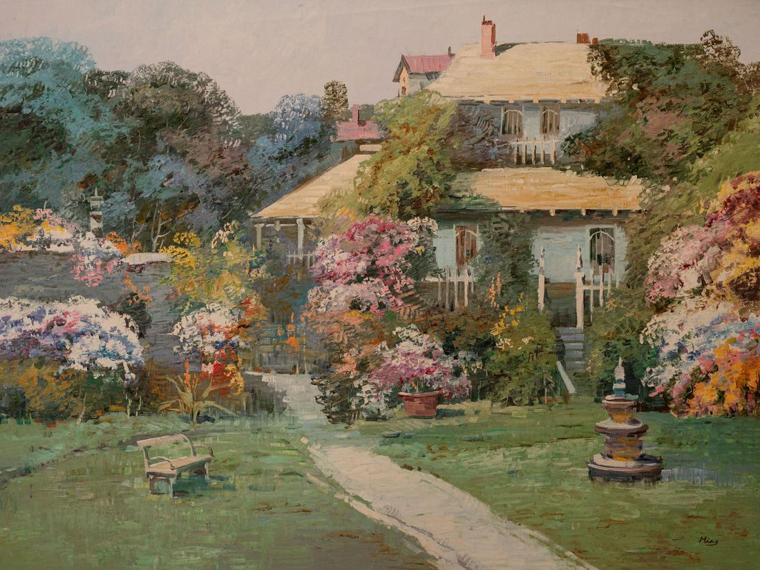 Ming Feng - Garden Path: Lot 318 Ming Feng Chinese (b. 1957) Garden Path oil on canvas (unstretched) signed lower right 30 x 40 inches Provenance: From the collection of a third-generation New York art gallery